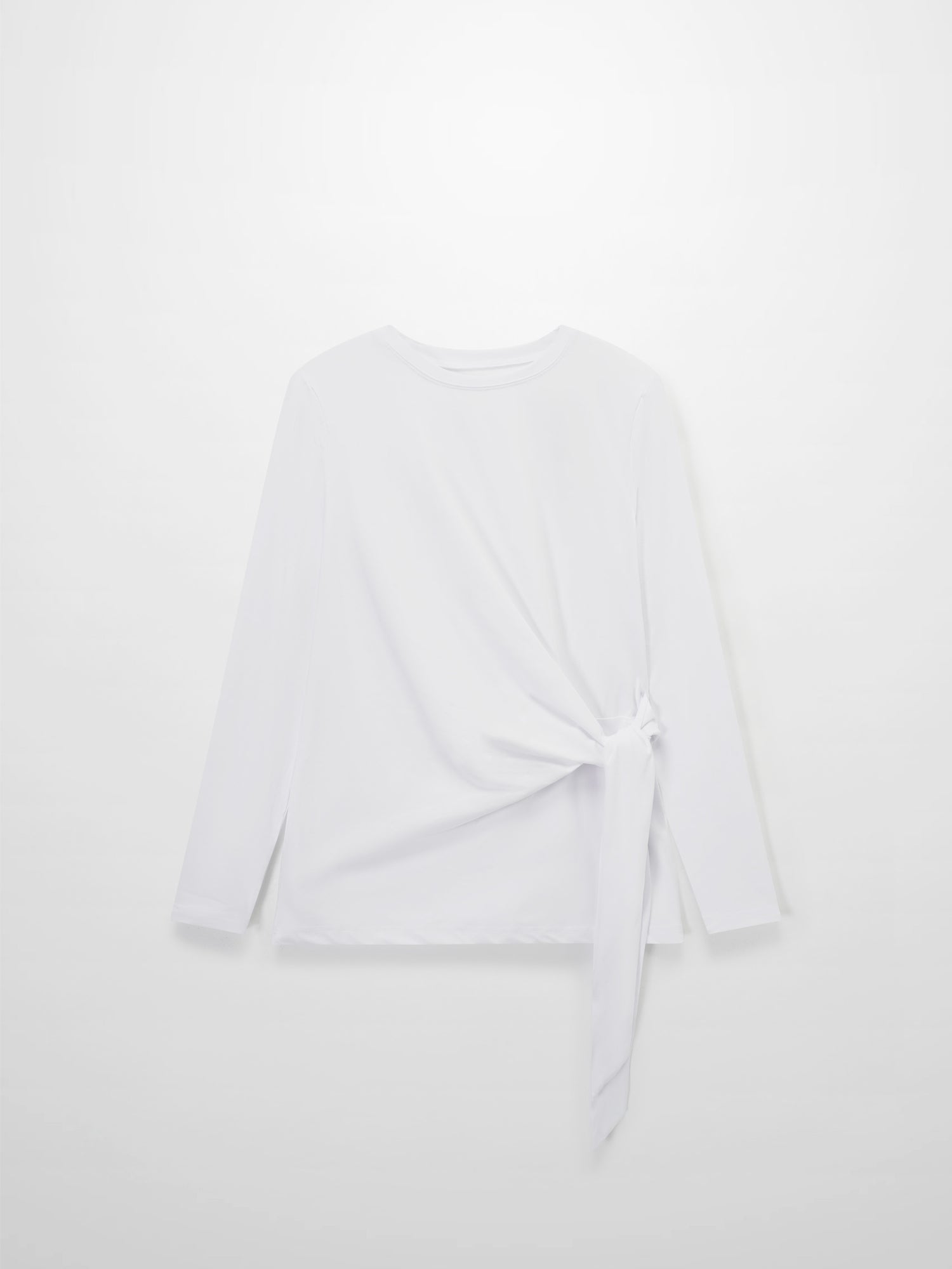 Side Tie T-Shirt-White