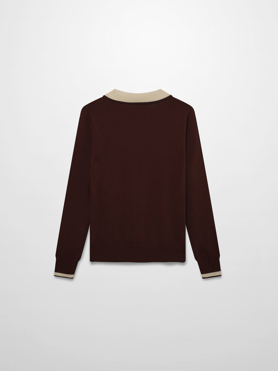 Jewel Button Collar Sweater-Brown/Tan