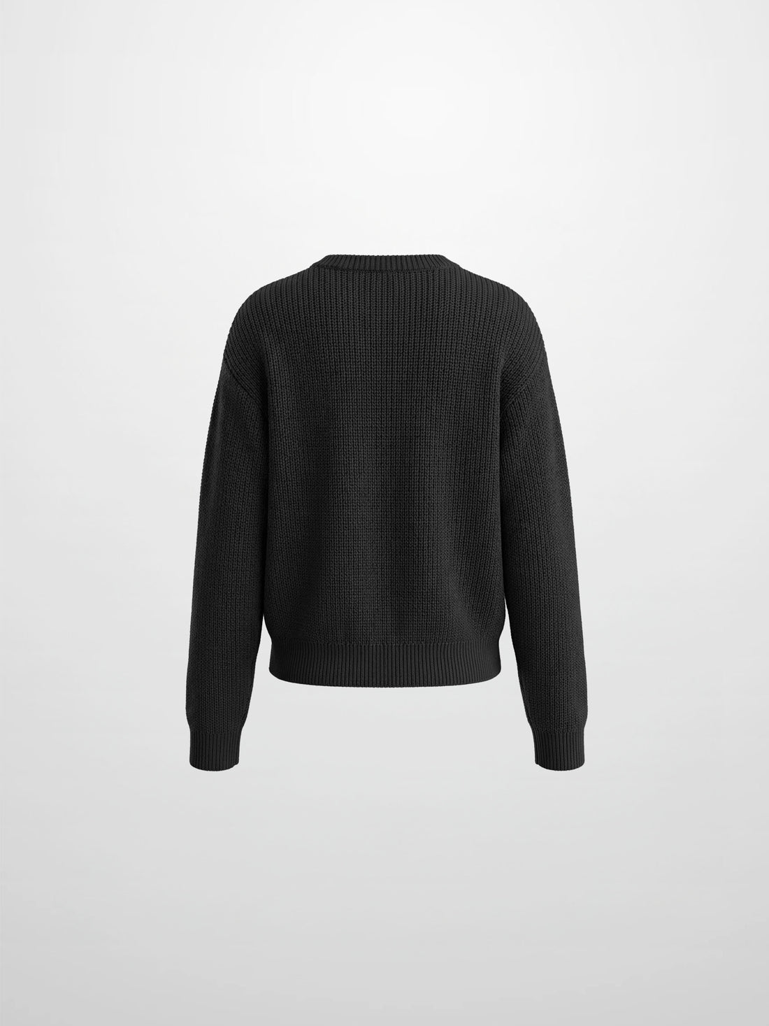 Embroidered Bow Sweater - Black/White