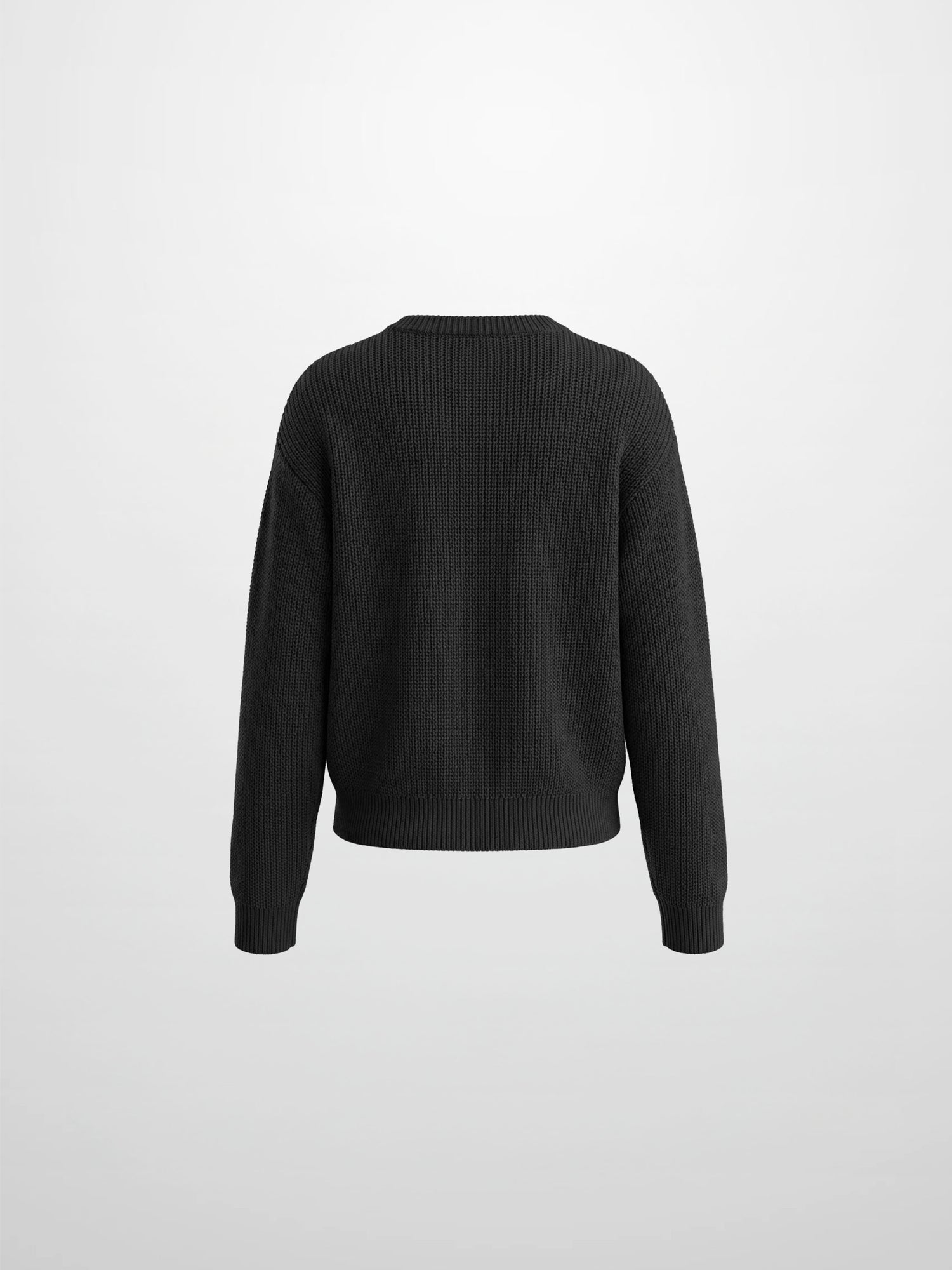 Embroidered Bow Sweater - Black/White