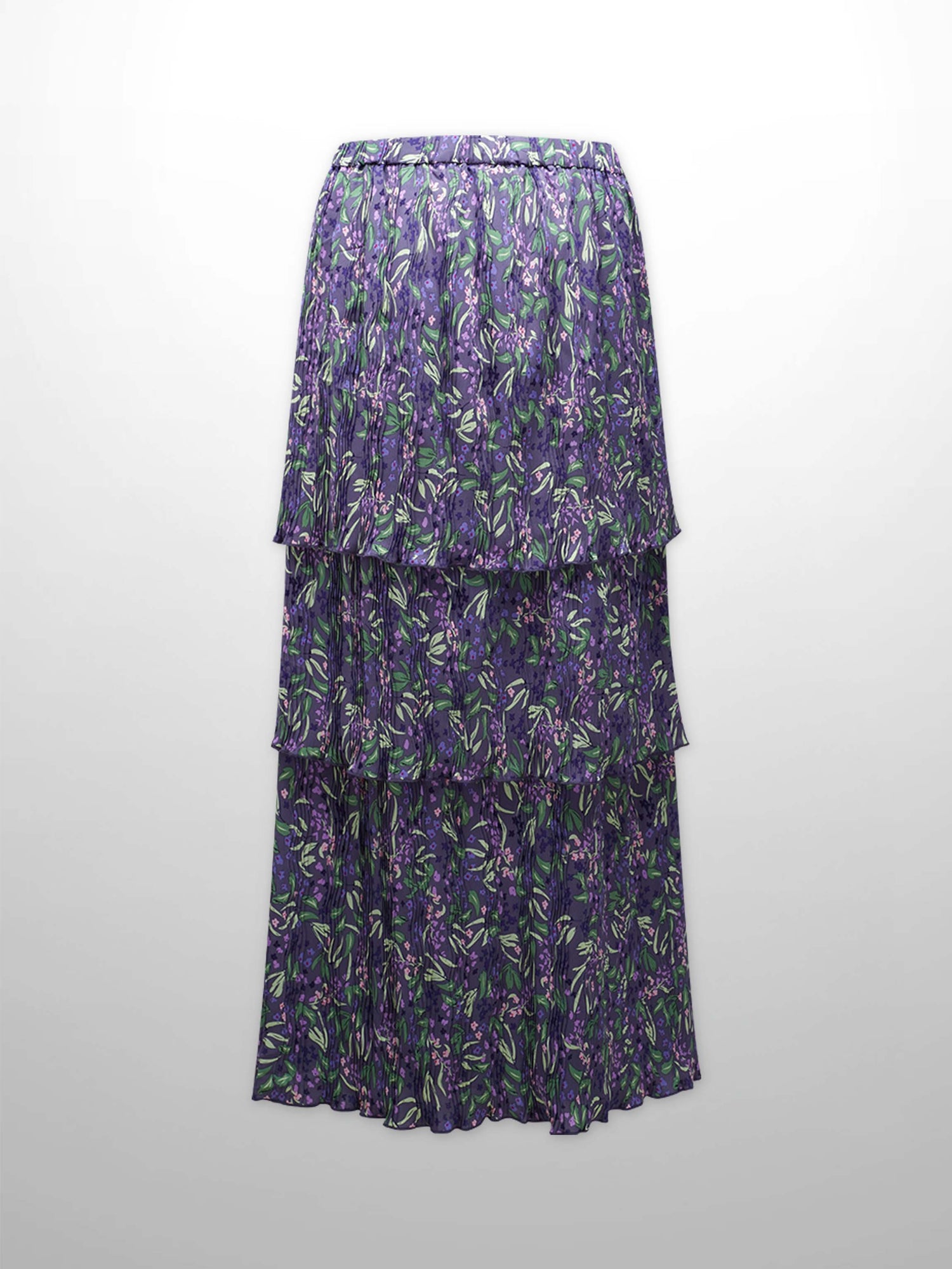 Layered Pintuck Pleated Skirt-Lavender Blossom