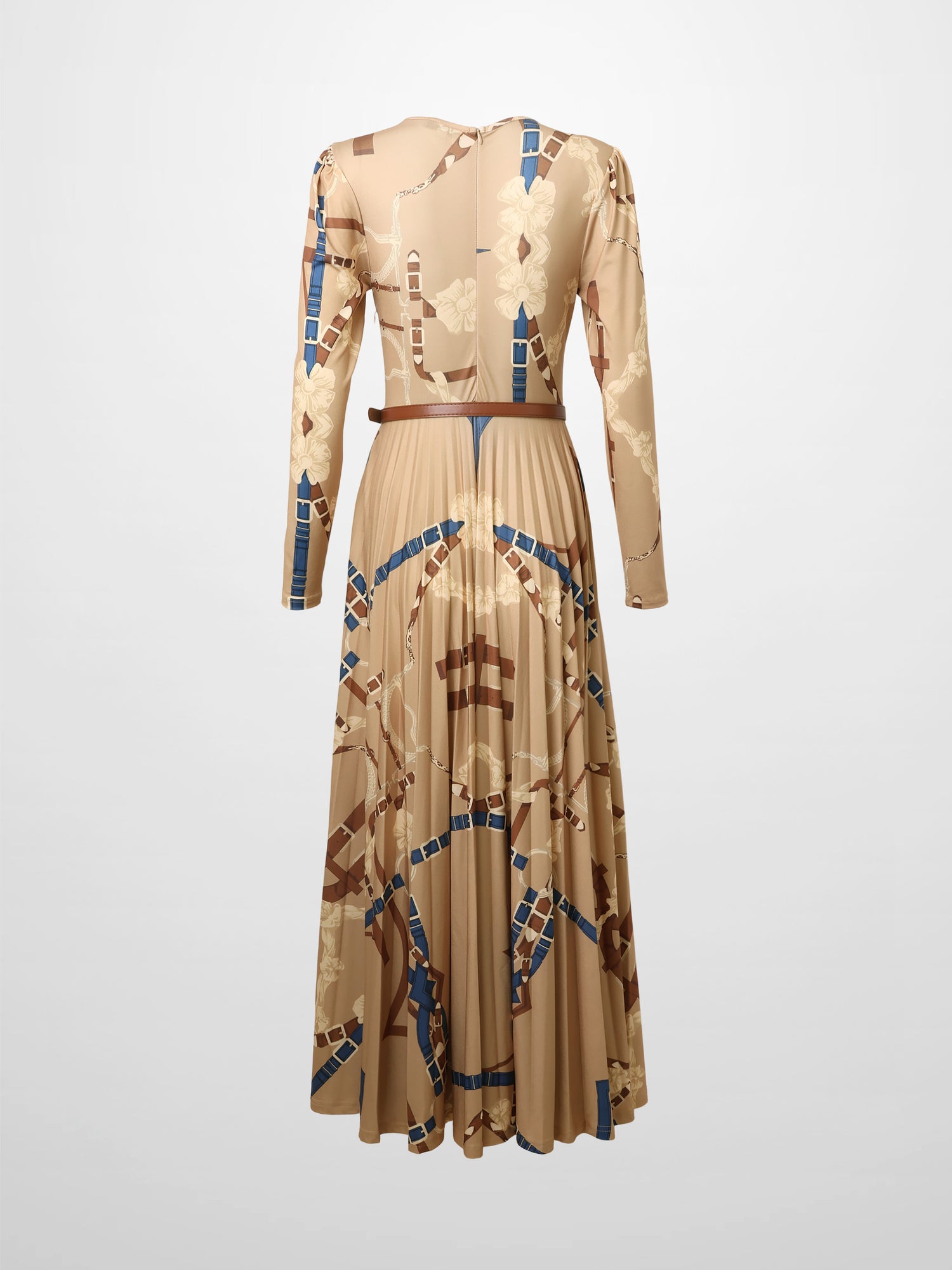 Side Knot Pleat Dress-Chain Design