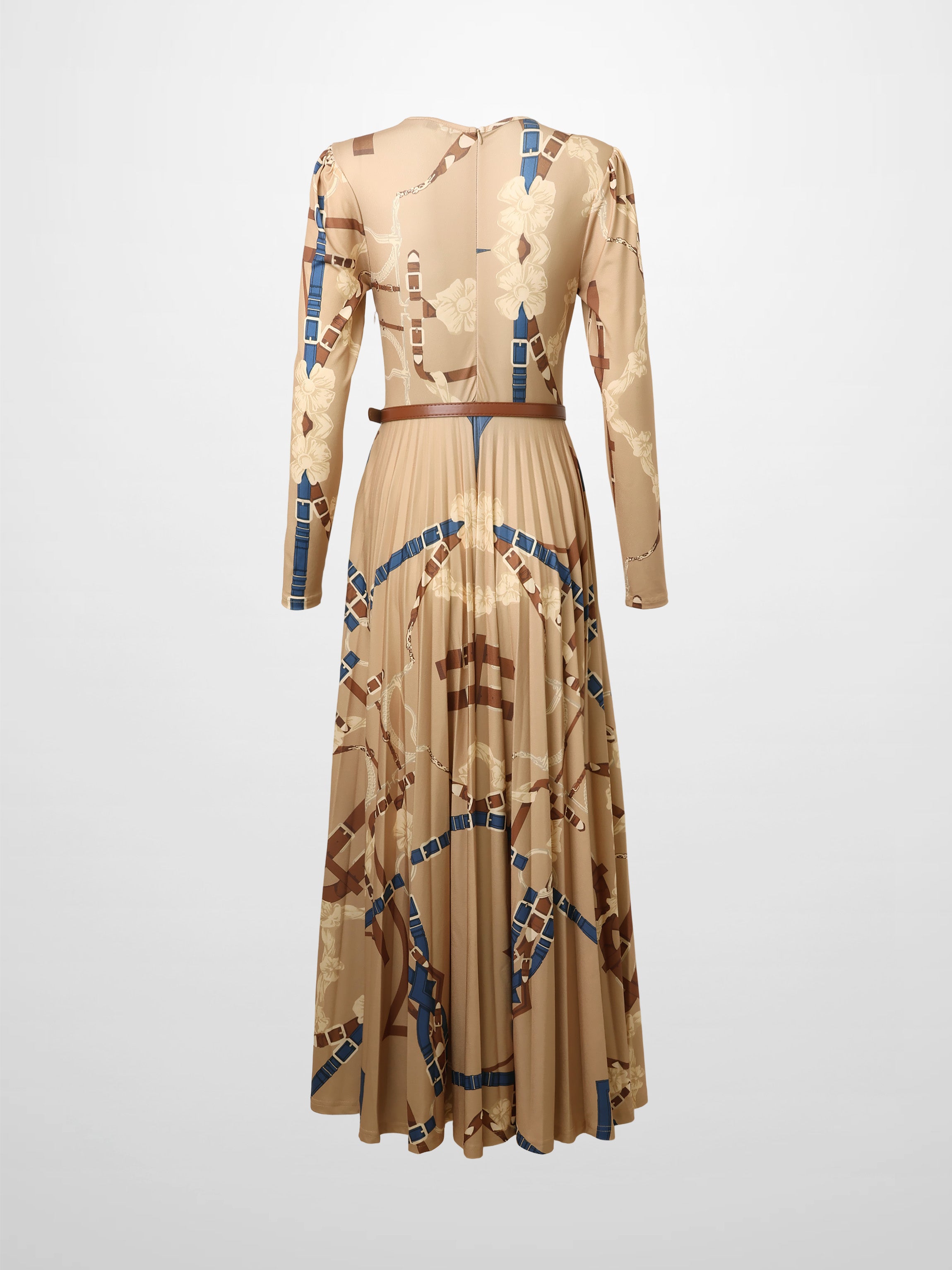 Side Knot Pleat Dress-Chain Design
