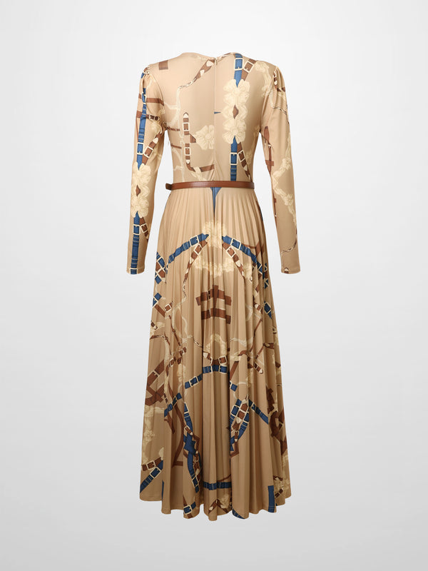 Side Knot Pleat Dress-Chain Design
