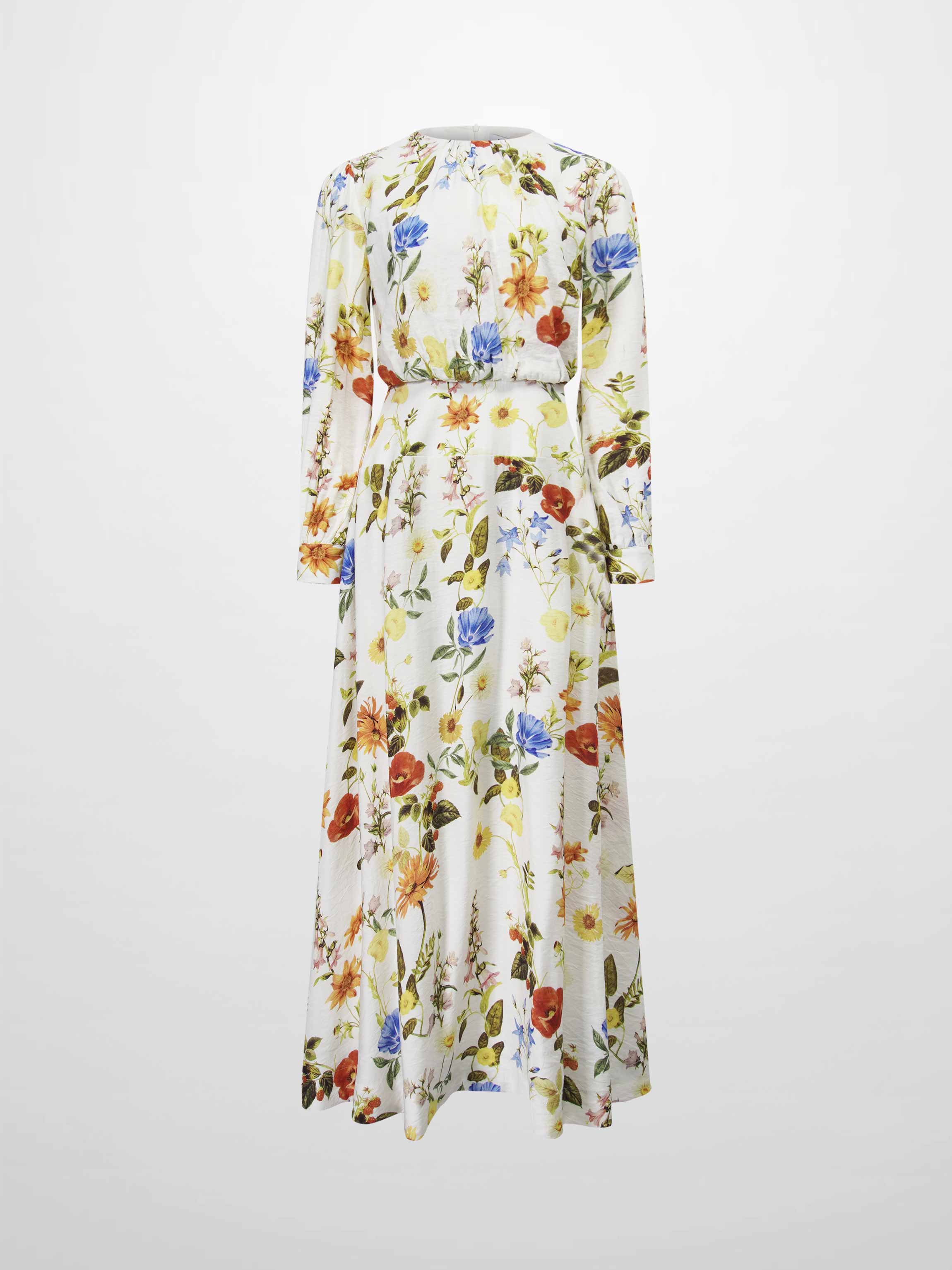 Waist Yoke Dress-Garden Floral