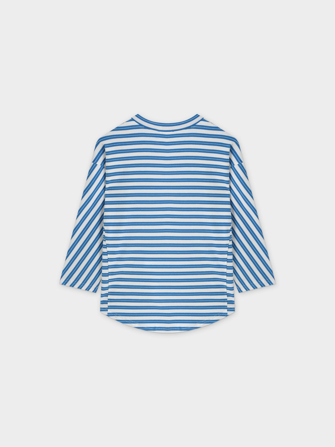 Striped Boxy Tee-Blue/White