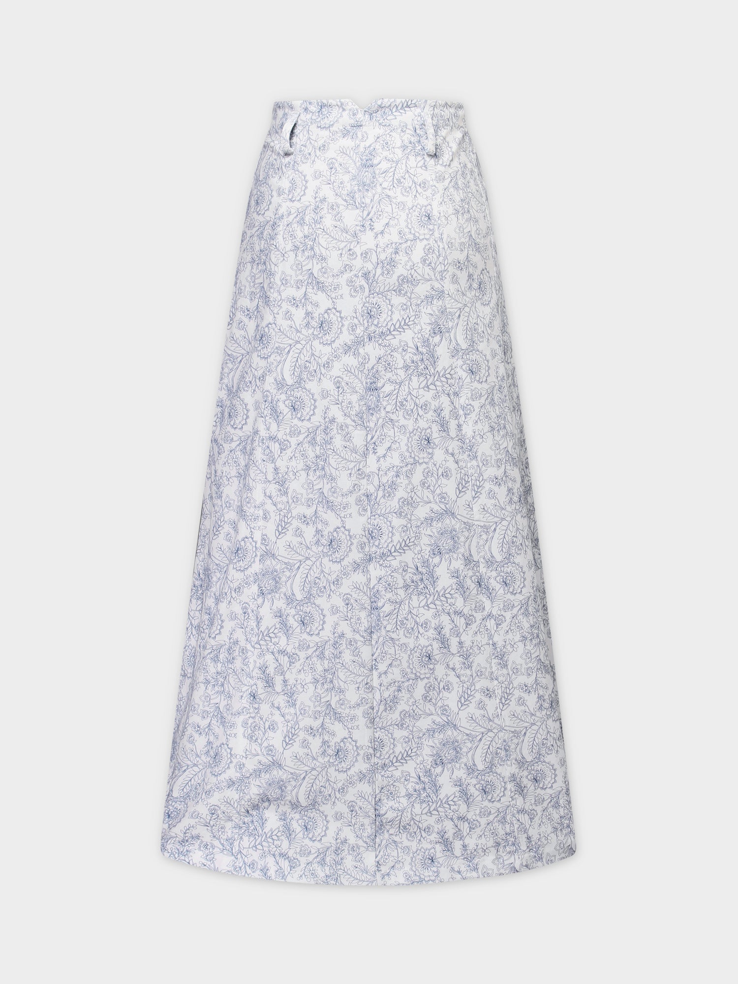 white denim skirt blue floral