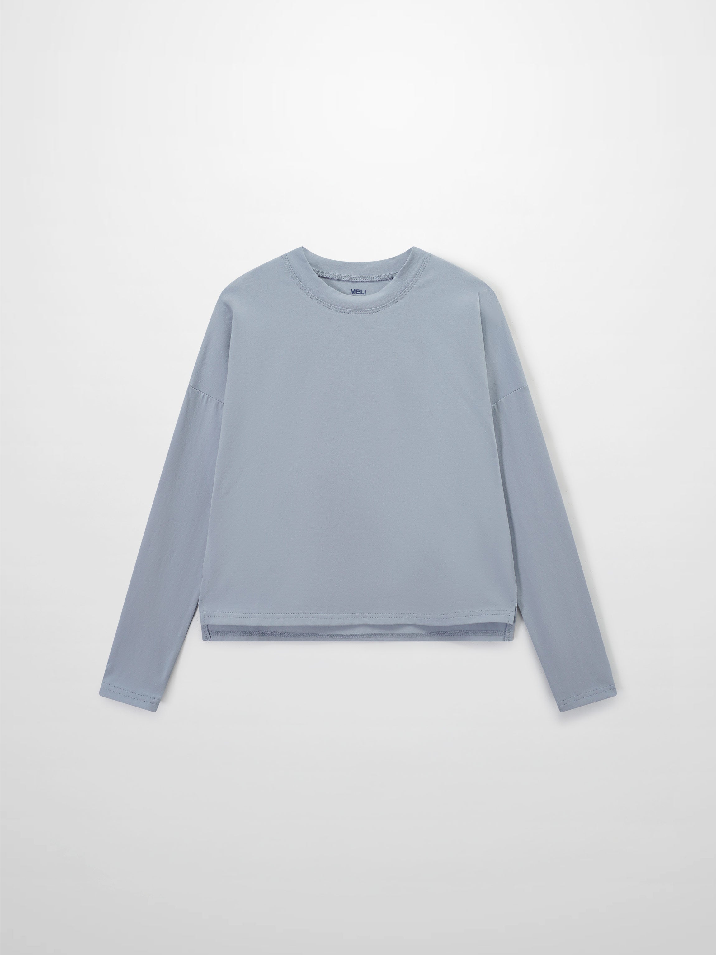 Cropped Boxy Tee-Light Blue