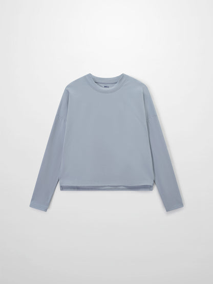 Cropped Boxy Tee-Light Blue