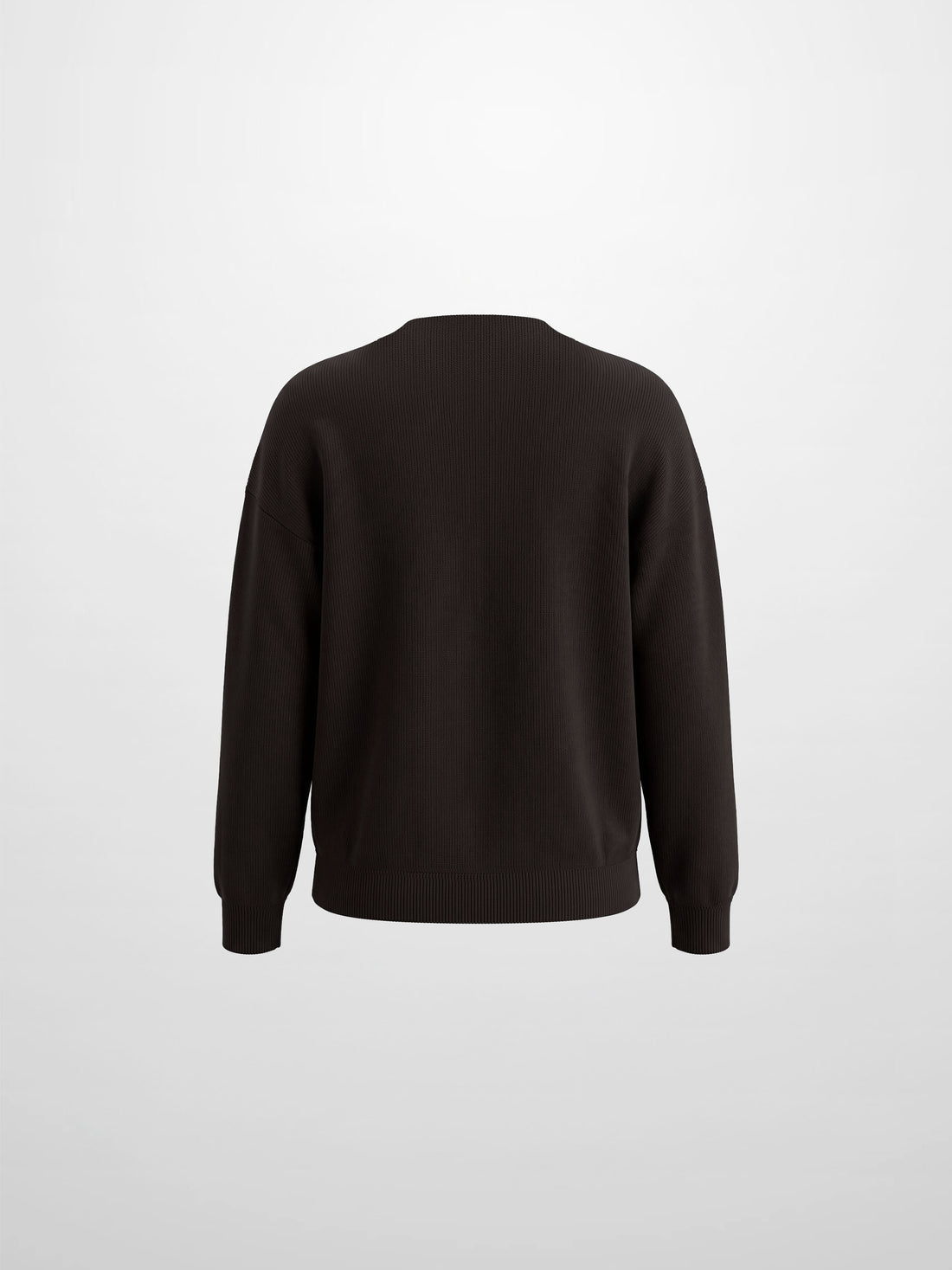Thin Knit Center Cable Sweater - Chocolate Brown