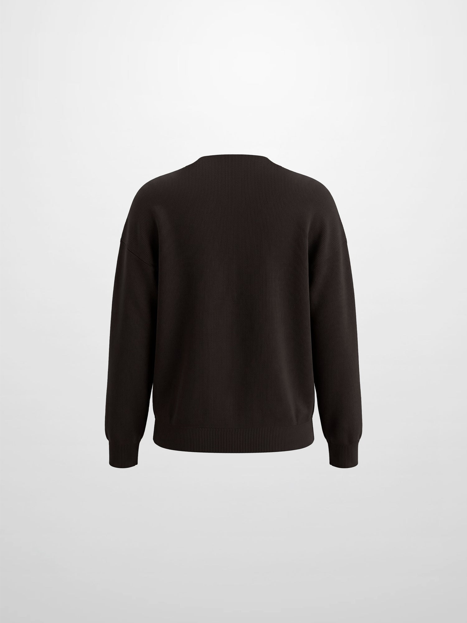 Thin Knit Center Cable Sweater - Chocolate Brown