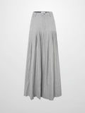 Pleat Bottom Yoke Skirt - Black/Grey
