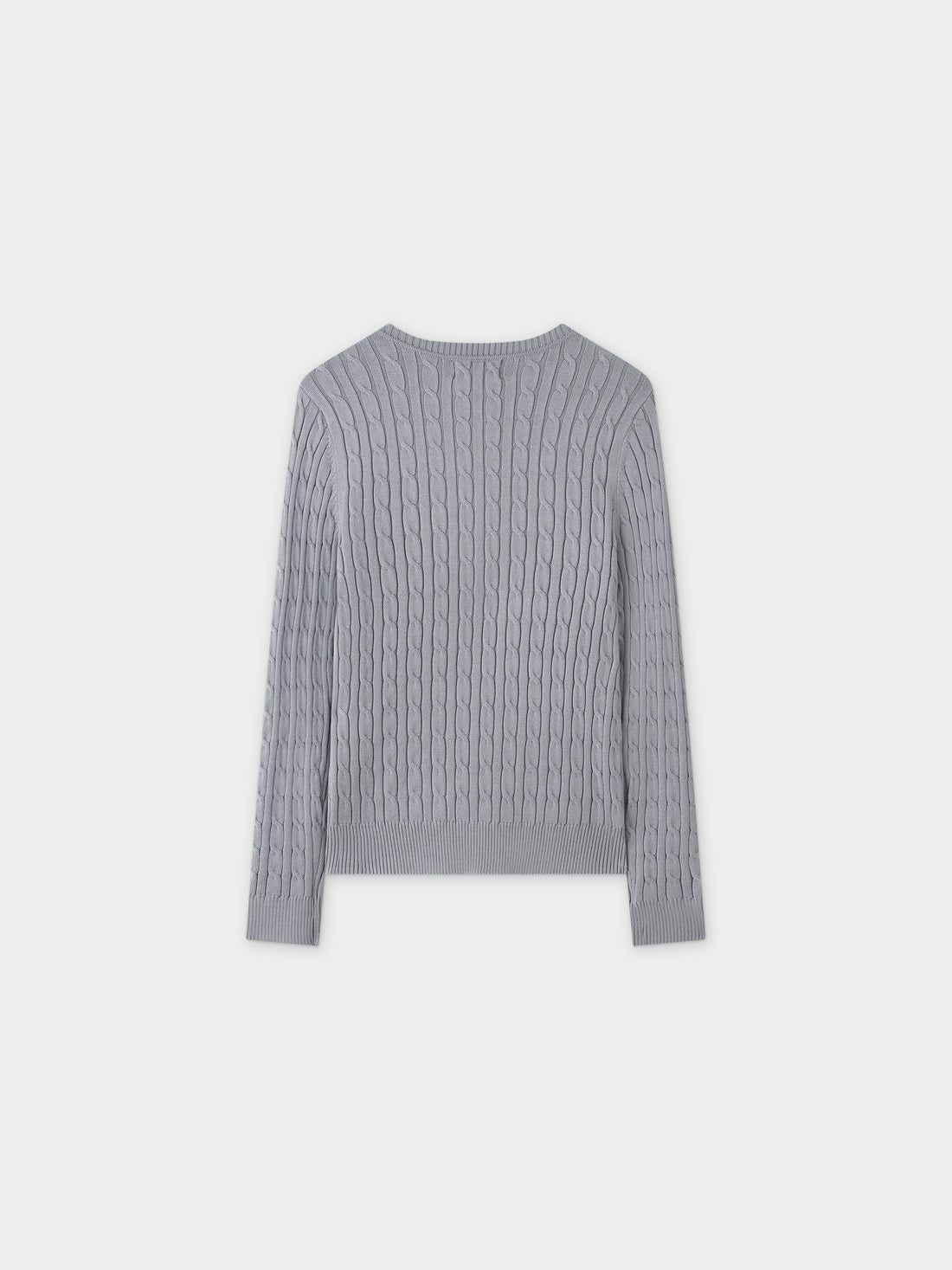 Knit Cable Sweater-Grey