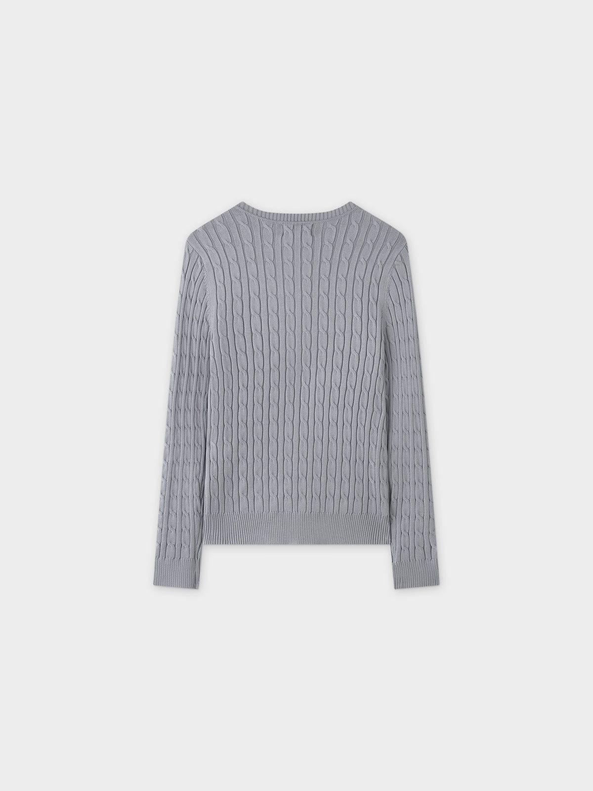 Knit Cable Sweater-Grey