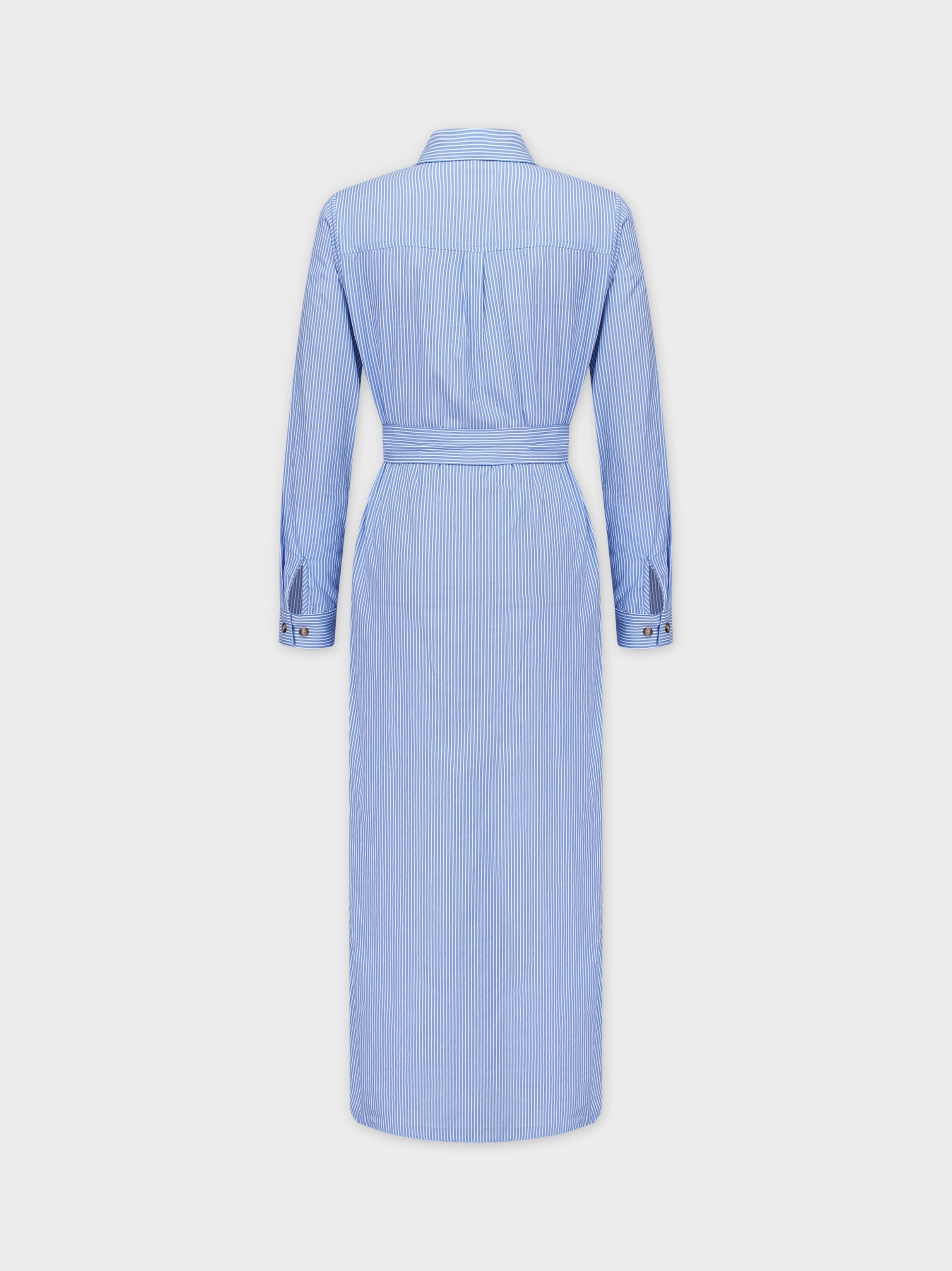 The Monday Dress-Light Blue/White