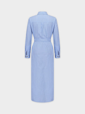 The Monday Dress-Light Blue/White
