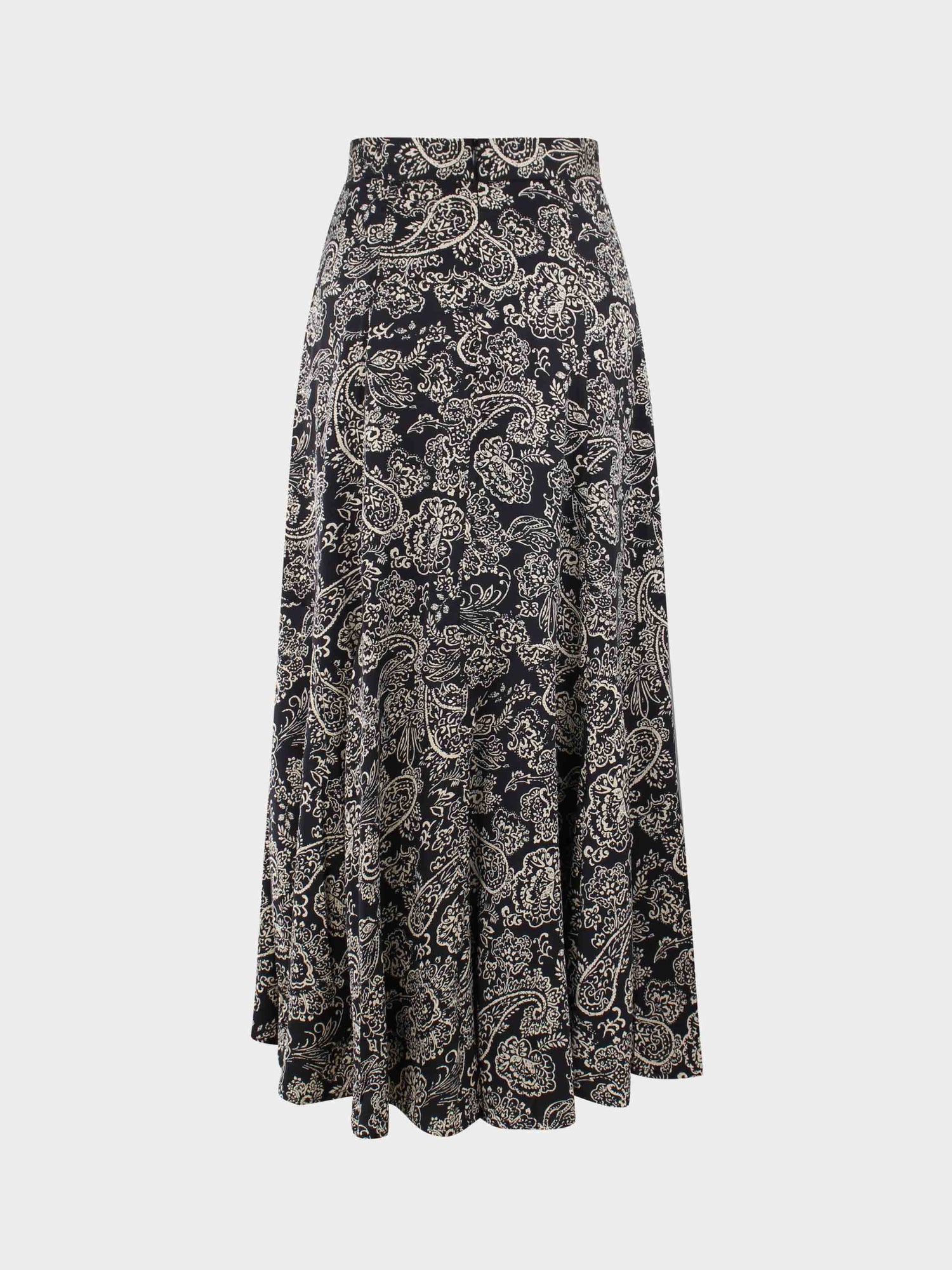 Printed Trumpet Skirt-Gold Floral