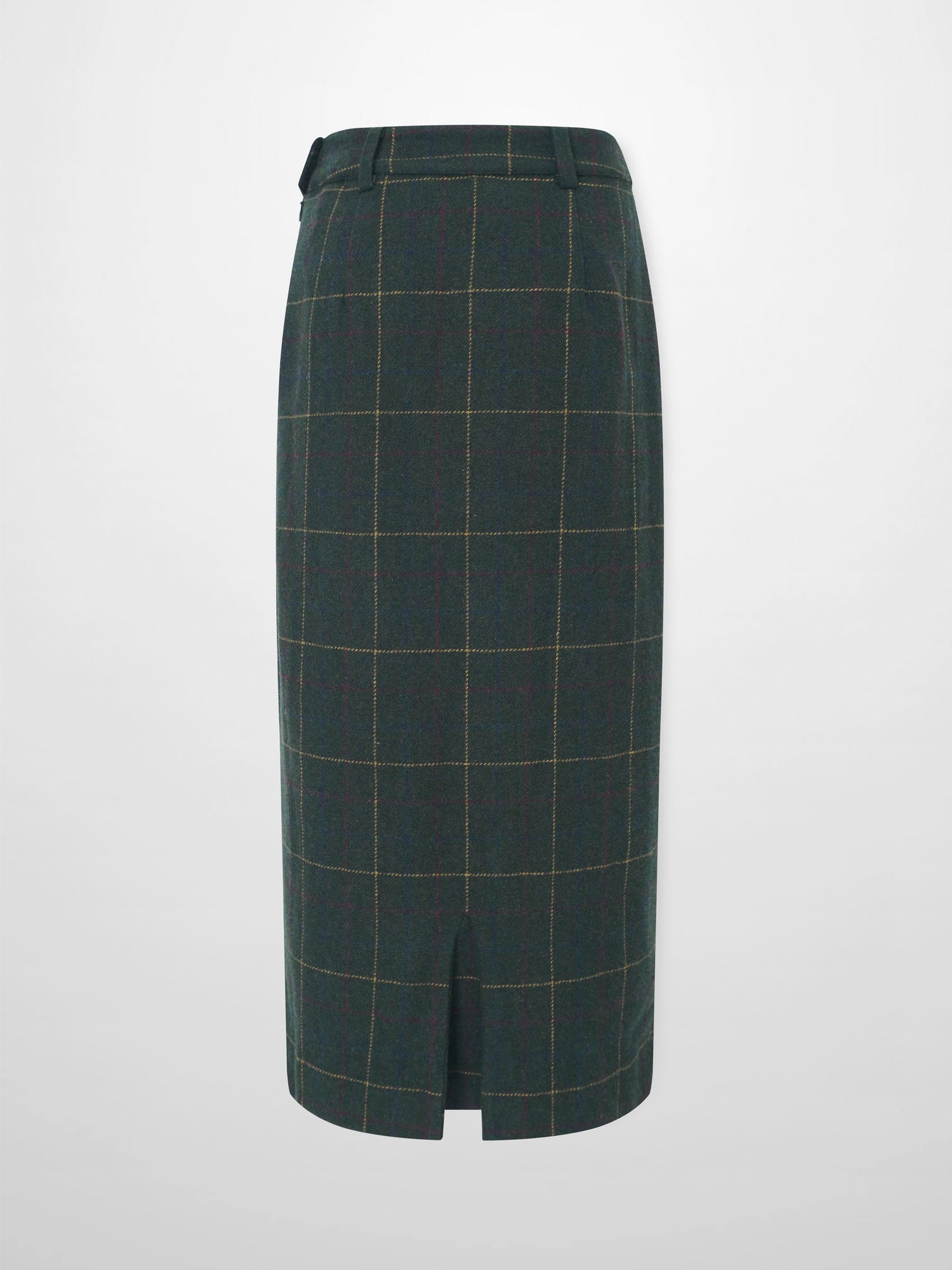 Straight Maxi Skirt - Green Plaid