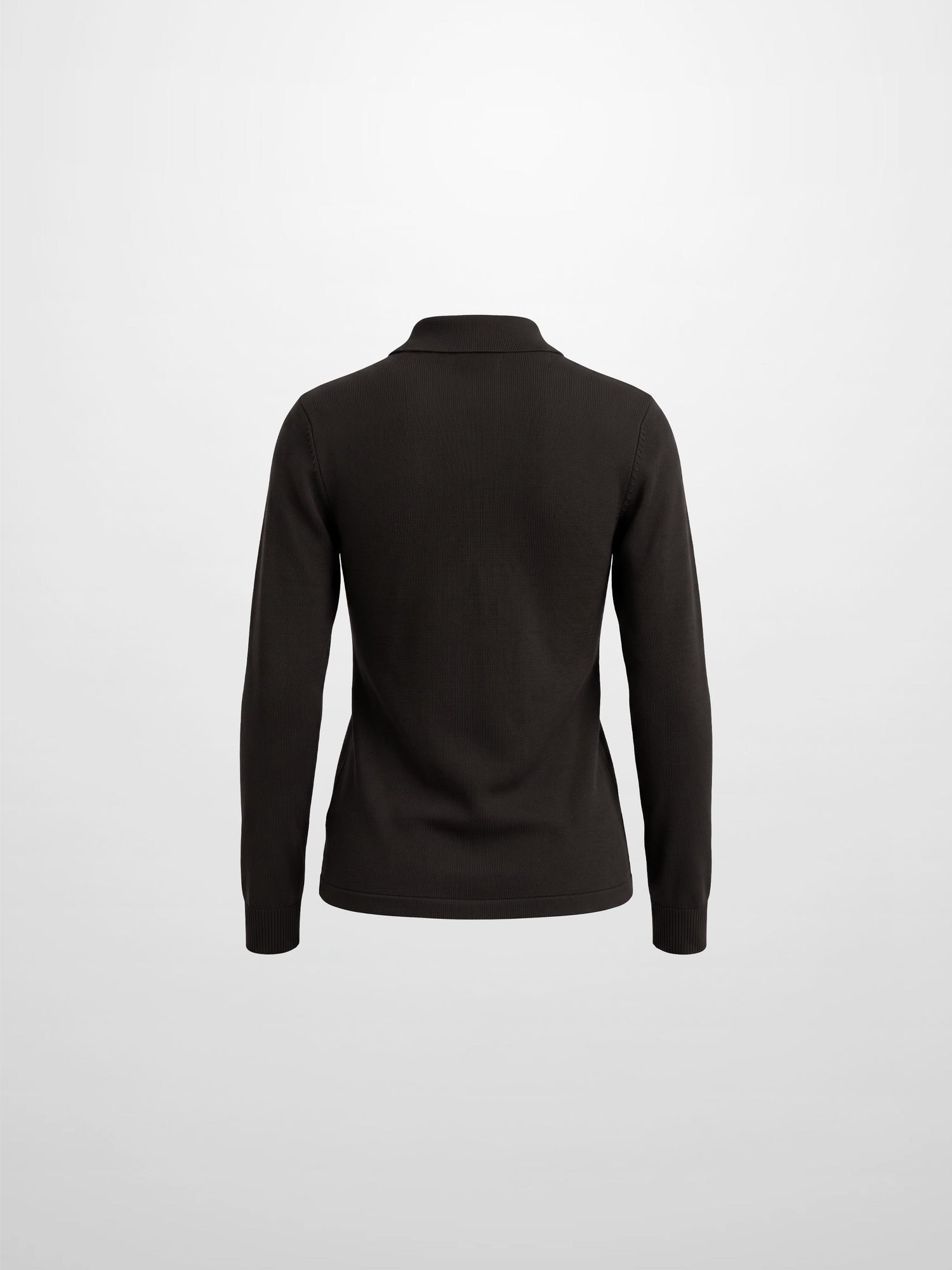 Asymmetrical Button Collar Sweater - Chocolate Brown