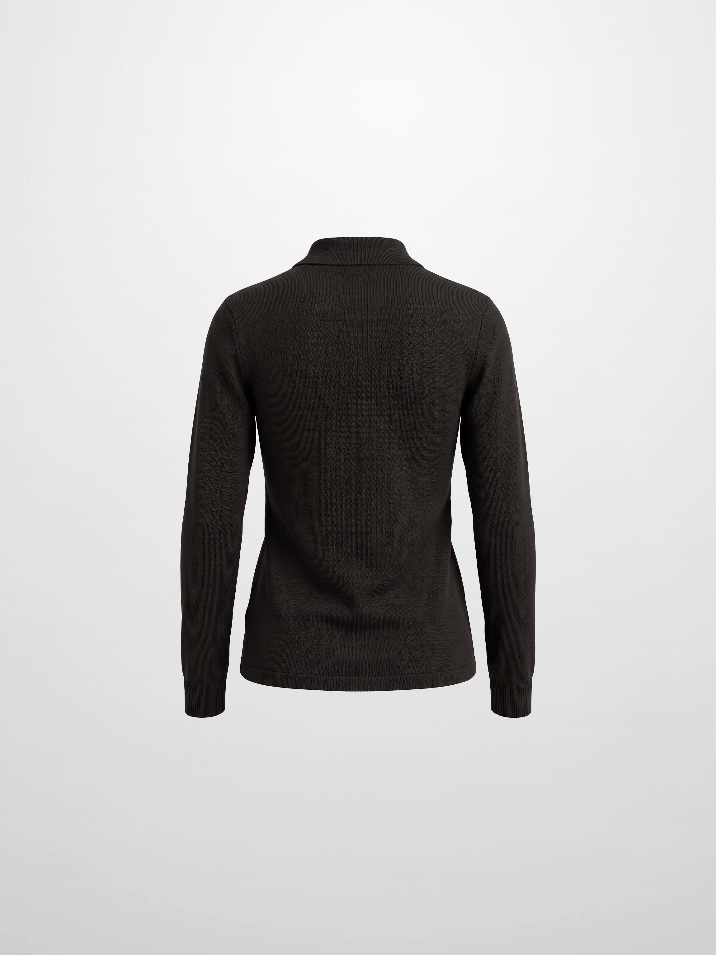 Asymmetrical Button Collar Sweater - Chocolate Brown