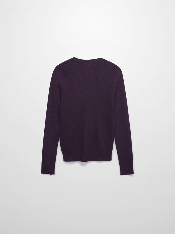 Lurex Ribbed Sweater-Purple