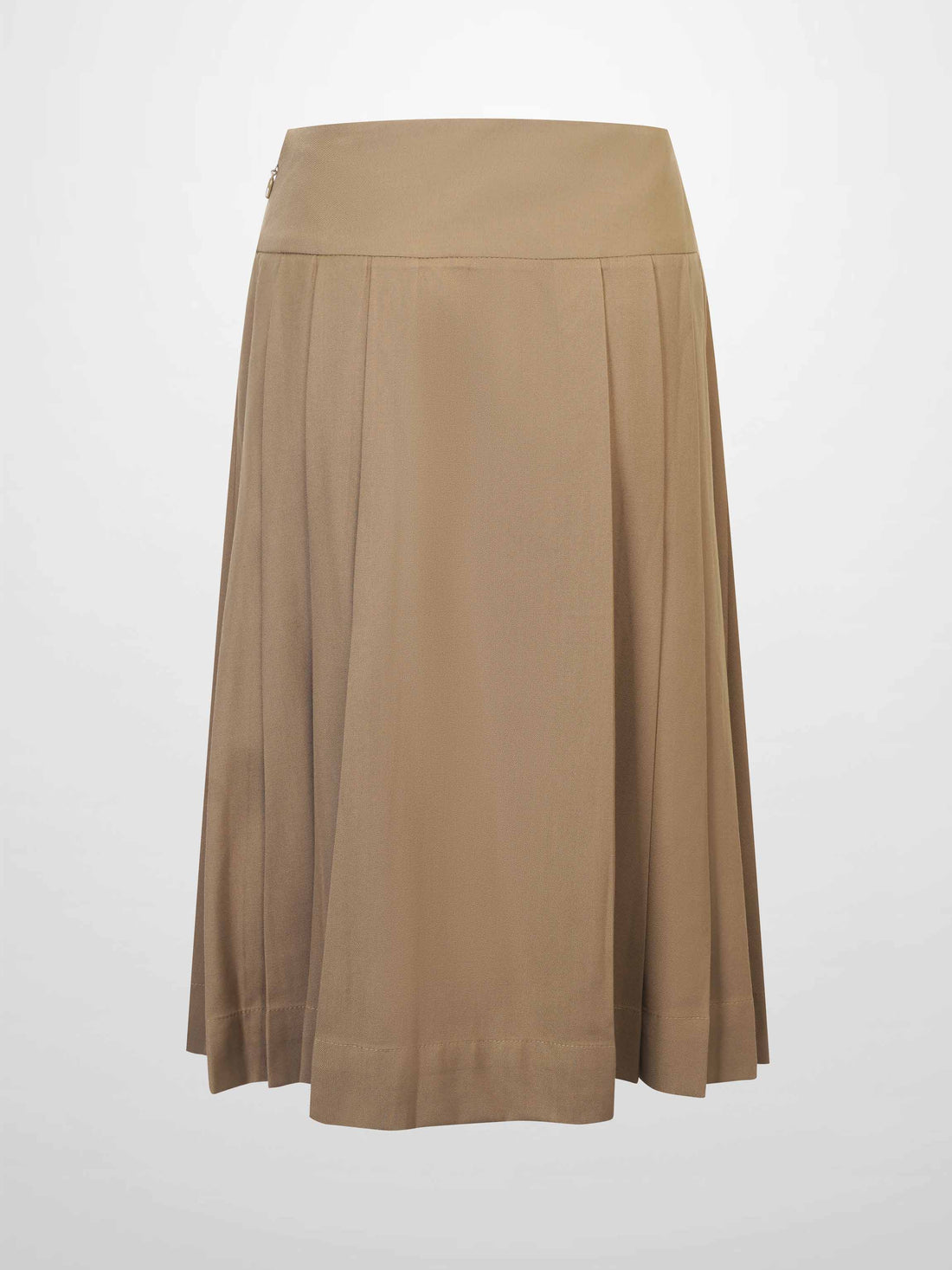 Yoke Pleated Skirt-Camel