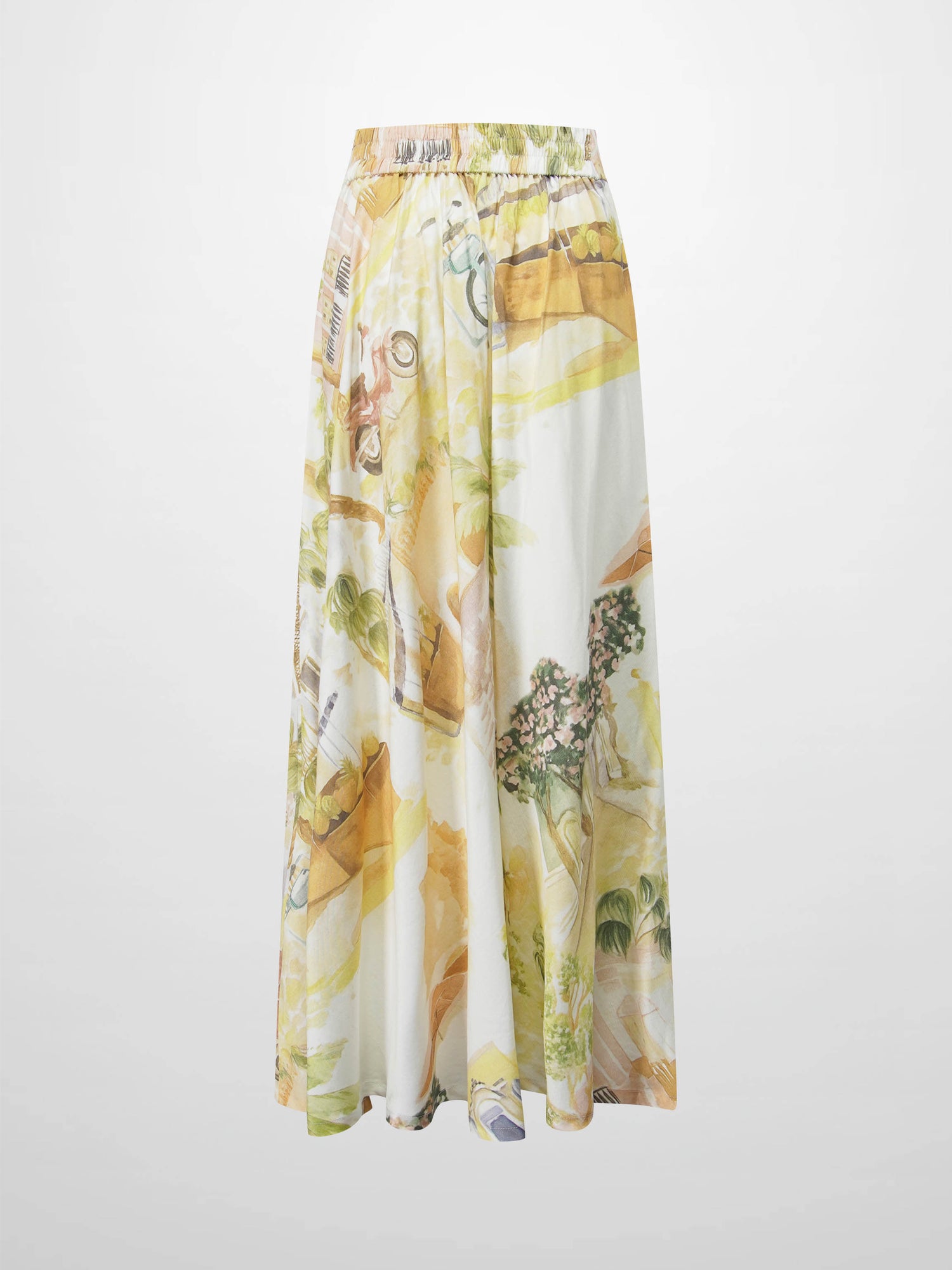 Printed Flare Skirt-City Street