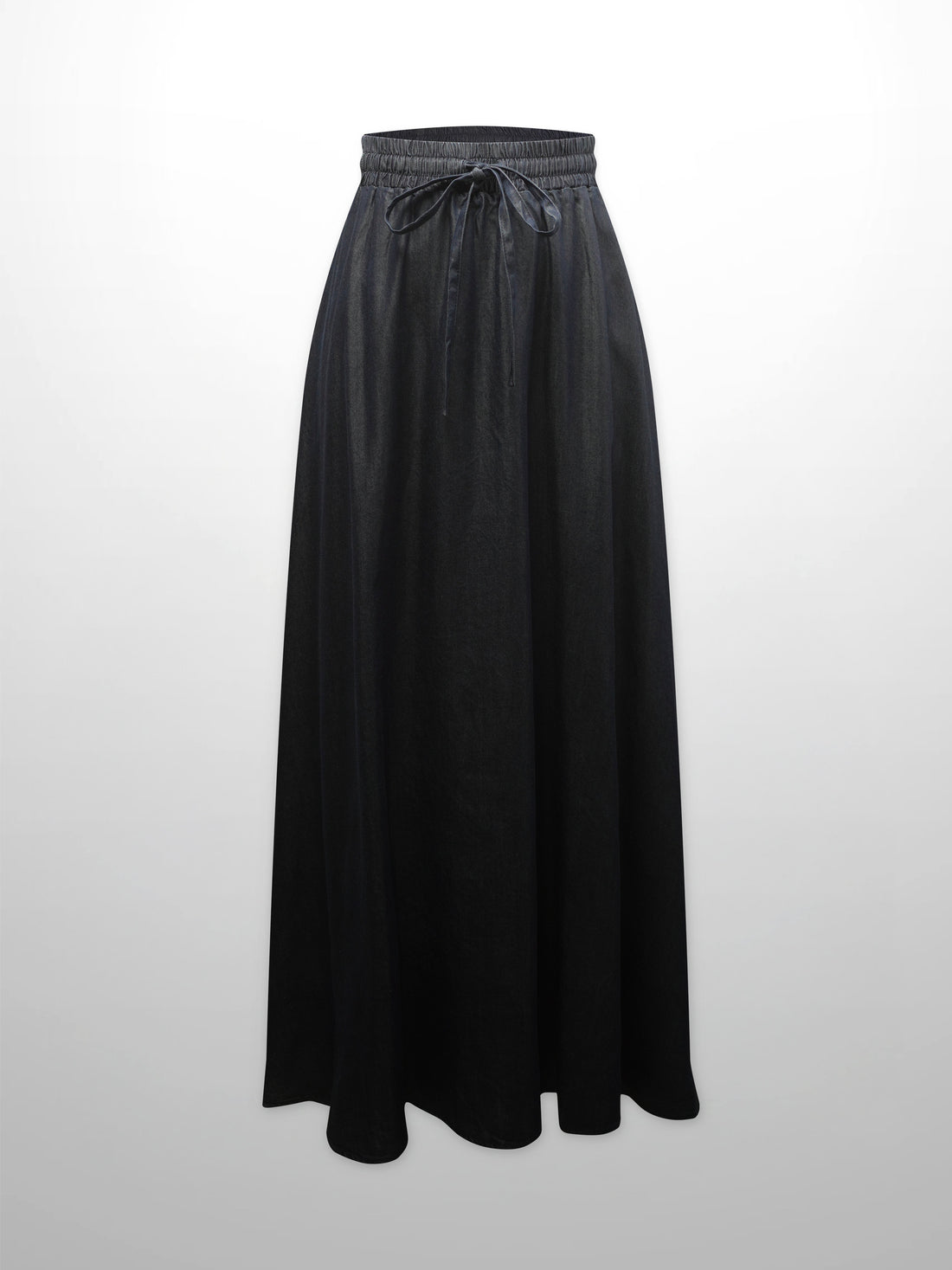 Drawstring Circle Skirt-Dark Blue
