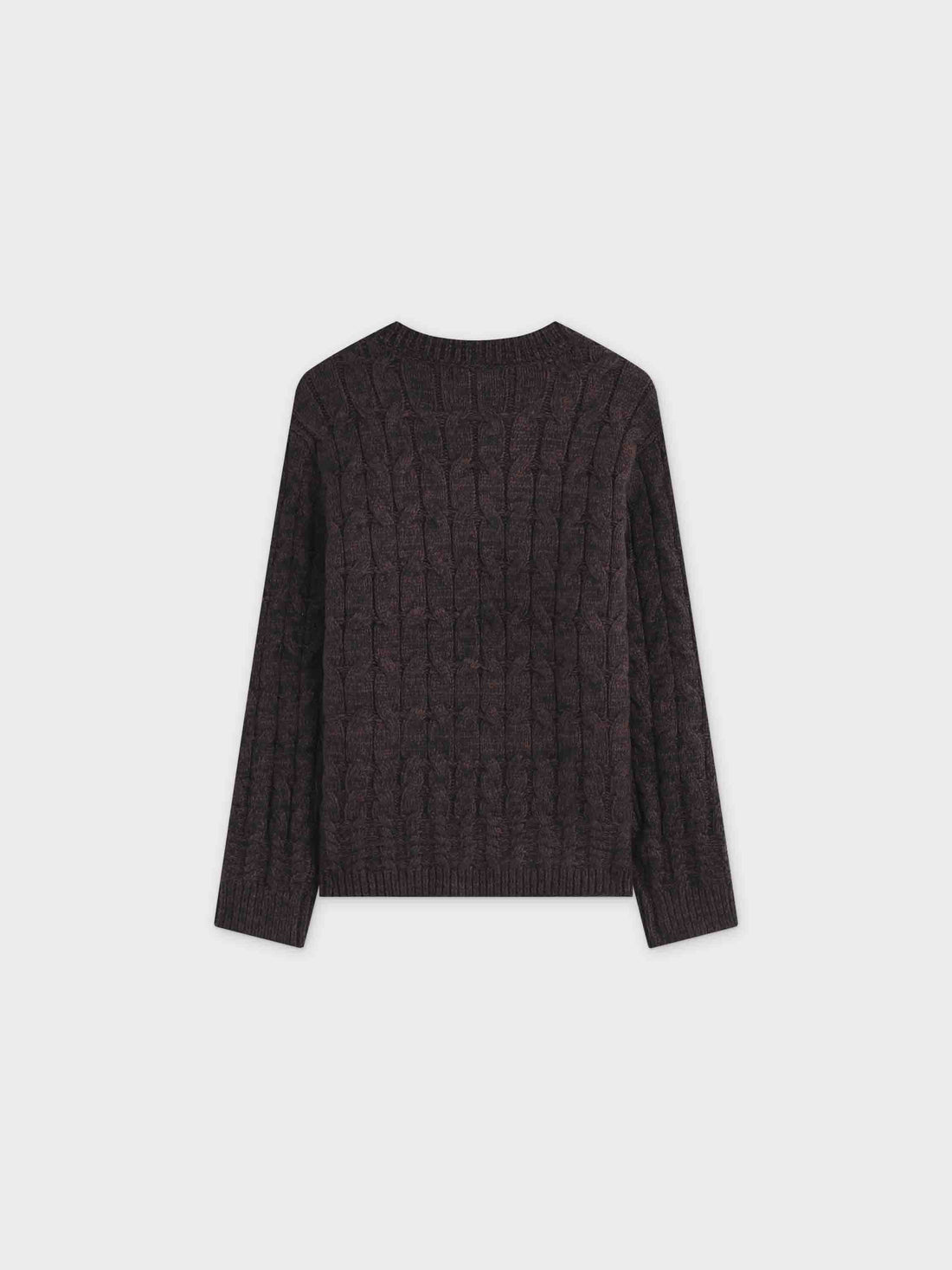 Chunky Heathered Cable sweater-Black/Brown