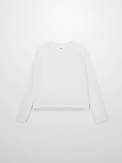 Cropped Boxy Tee-White