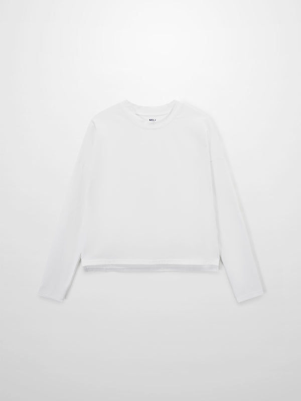 Cropped Boxy Tee-White