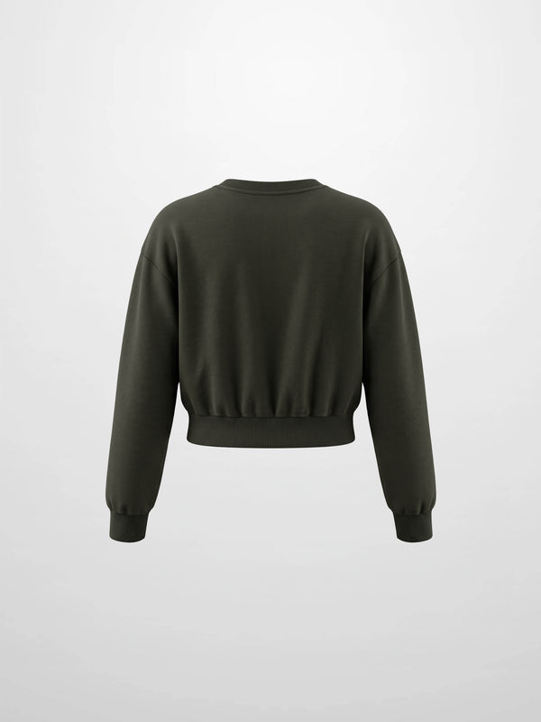 Lightweight Crop Sweatshirt - Olive