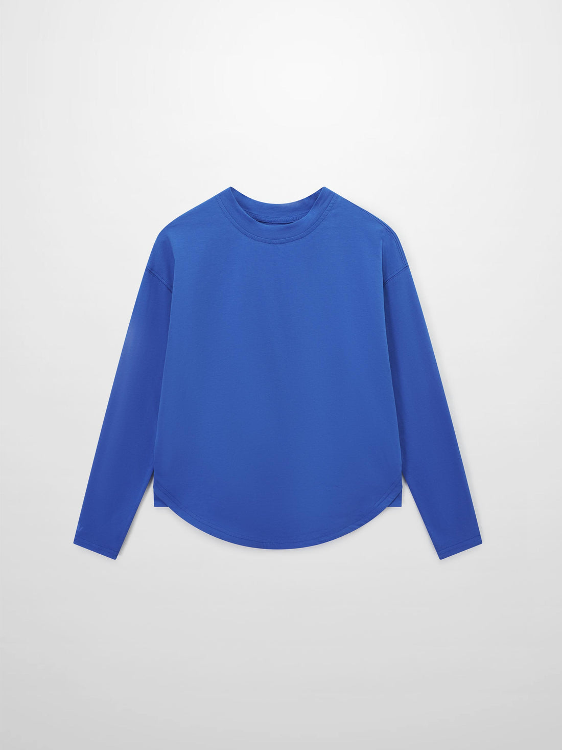Oversized Rounded Hem T-Shirt-Cobalt Blue