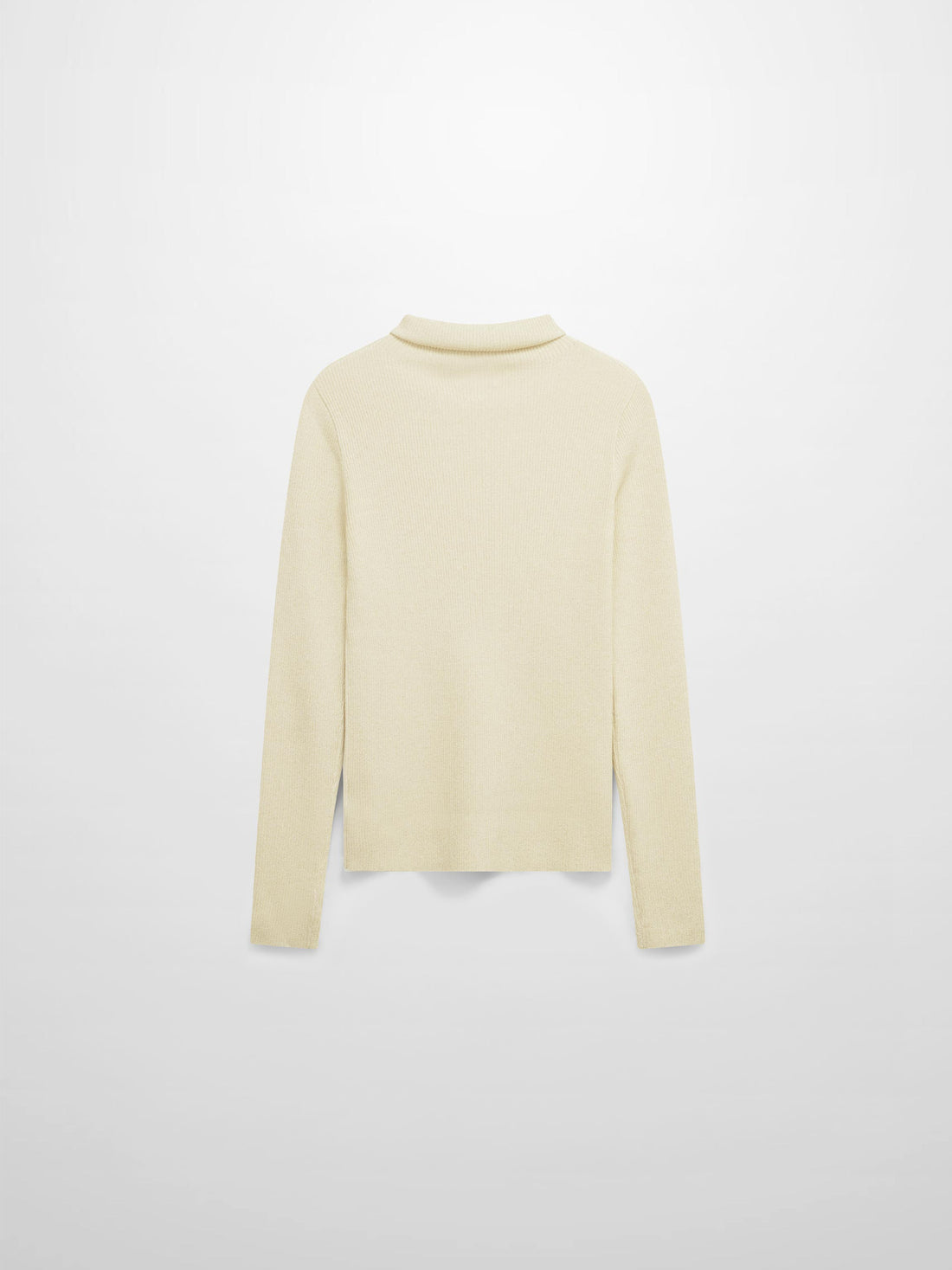 Lurex Ribbed Knit Turtleneck-Ivory