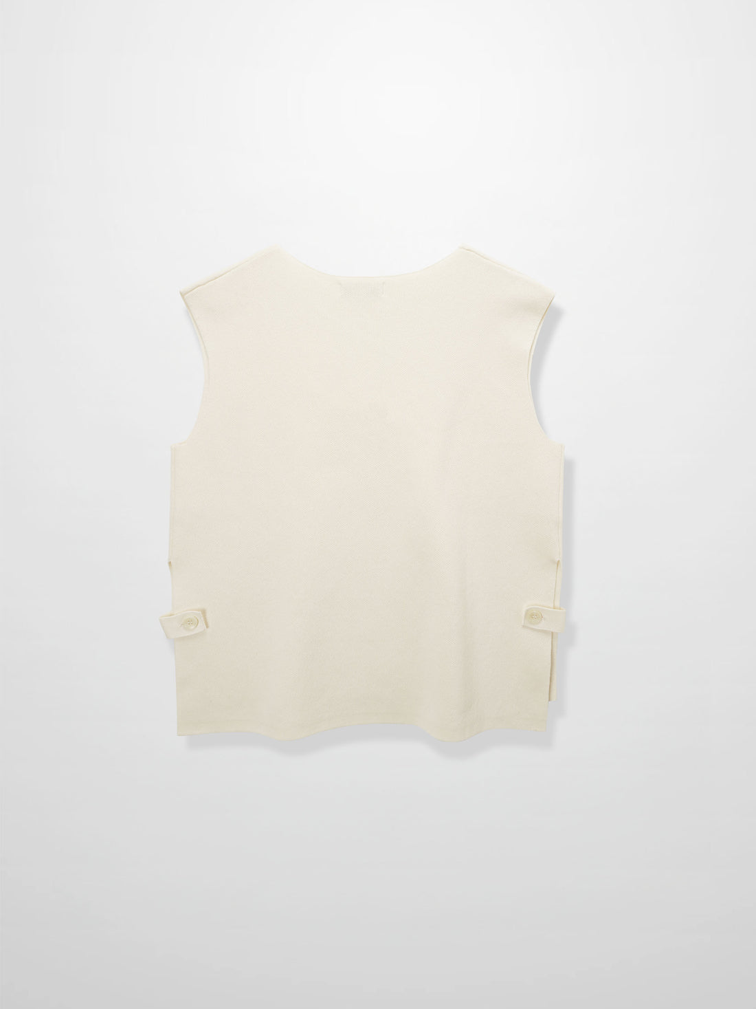 Side Tab Knit Vest-Ivory