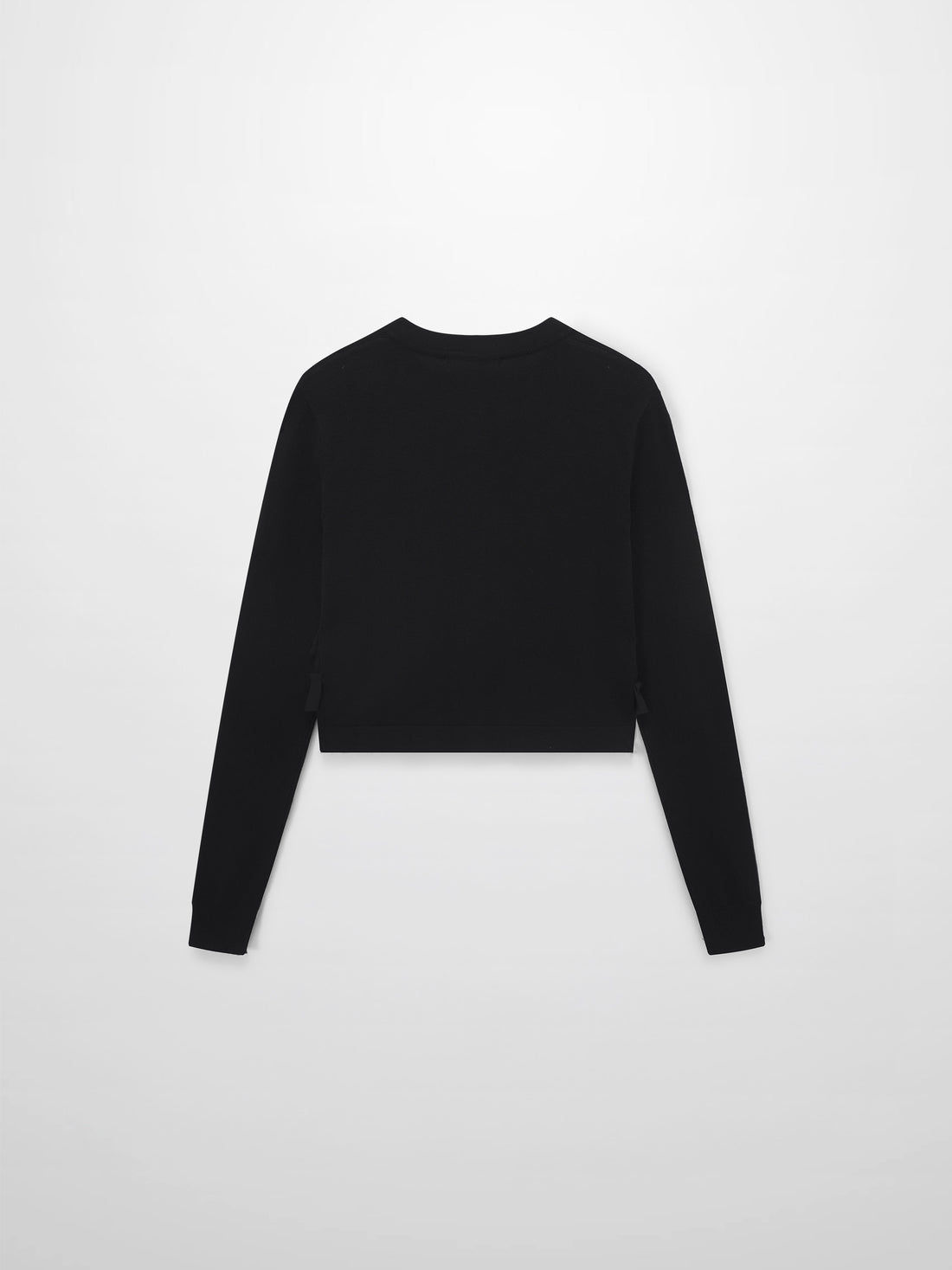 Ruffle Design Cardigan-Black