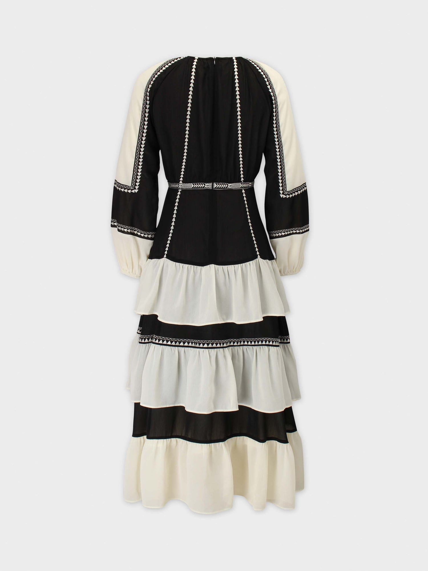 Tiered Dress-Black/White