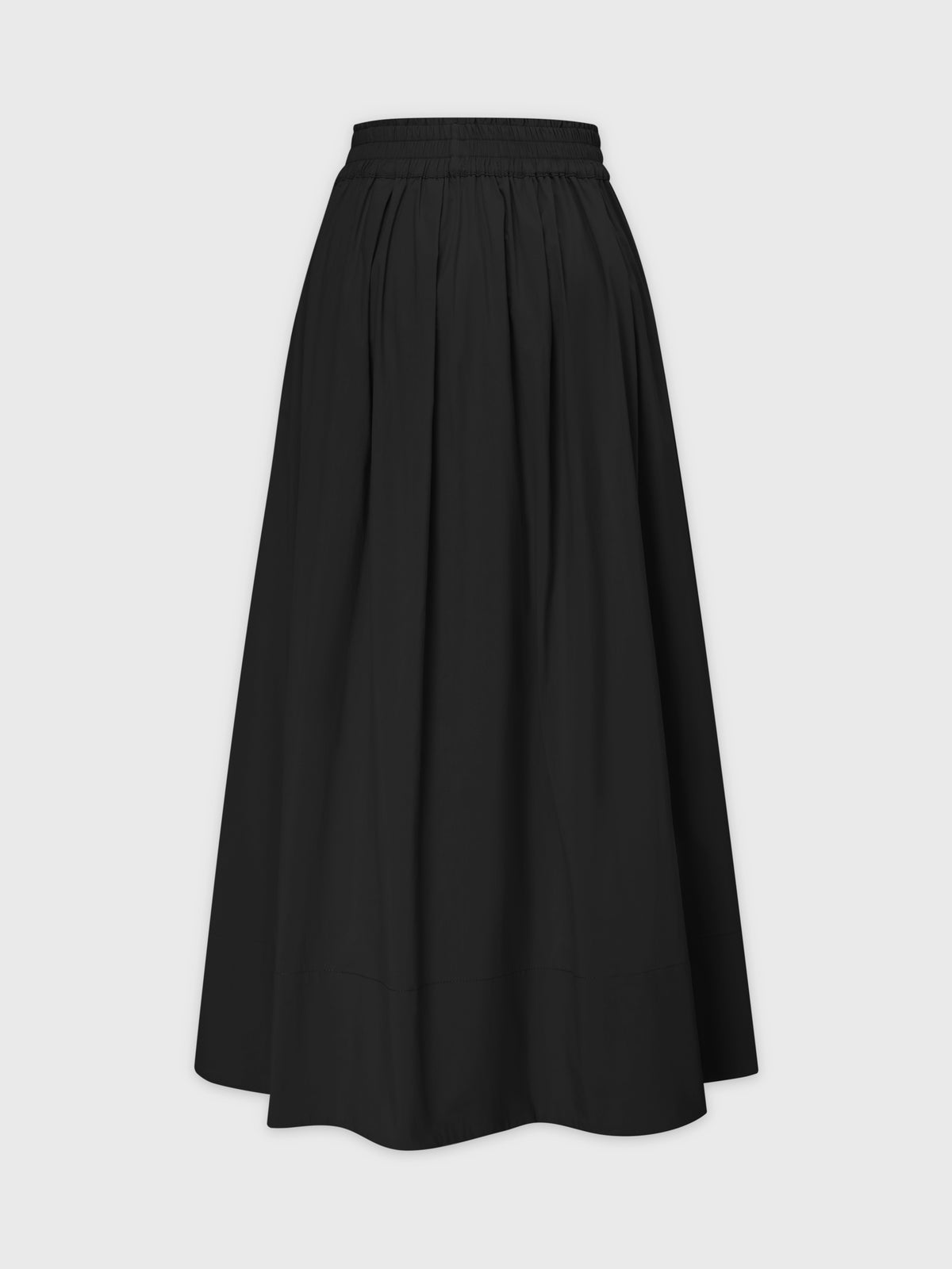 Falda con cintura fruncida-Negro