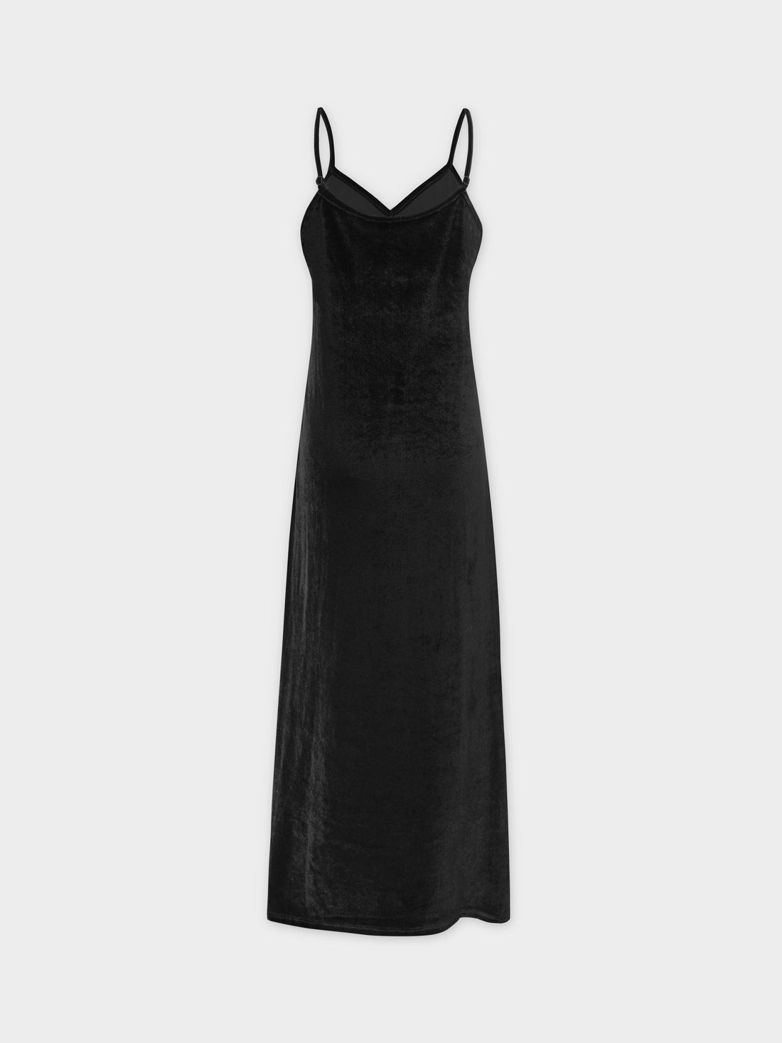 Velour Slip Dress - Black