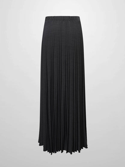 Mix Pleat Skirt-Denim Grey
