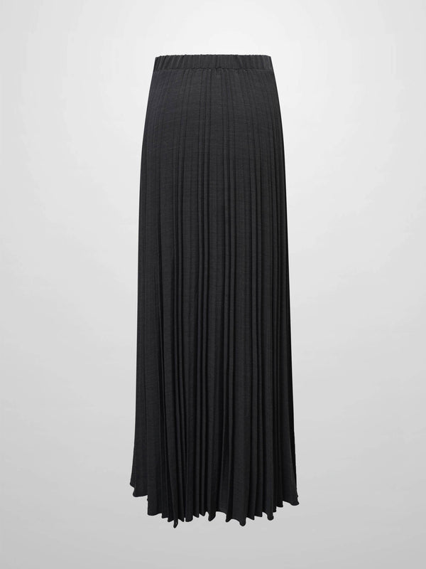 Mix Pleat Skirt-Denim Grey