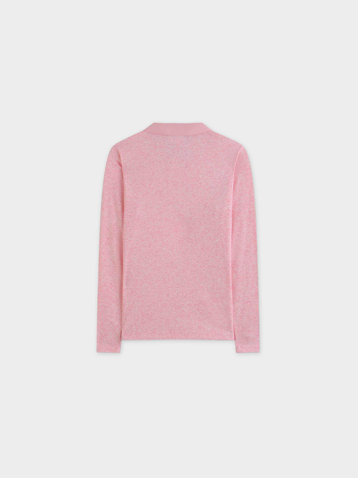 Ribbed Collar T-Shirt-Dusty Rose