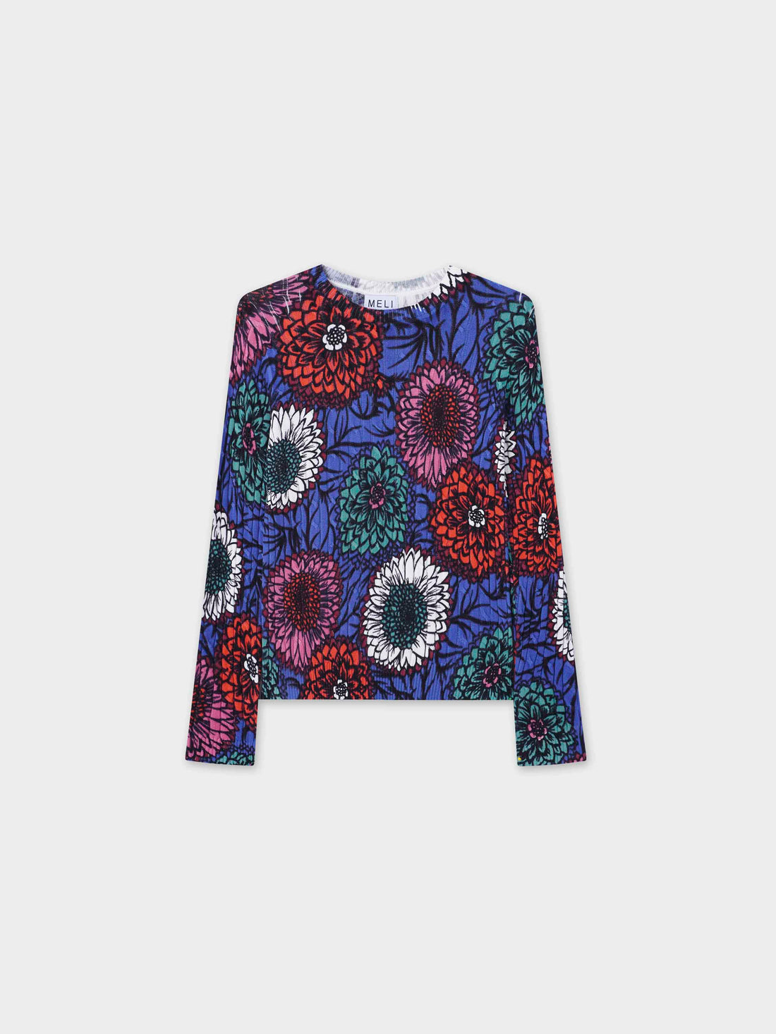 Printed Cable Knit Sweater-Colored Floral