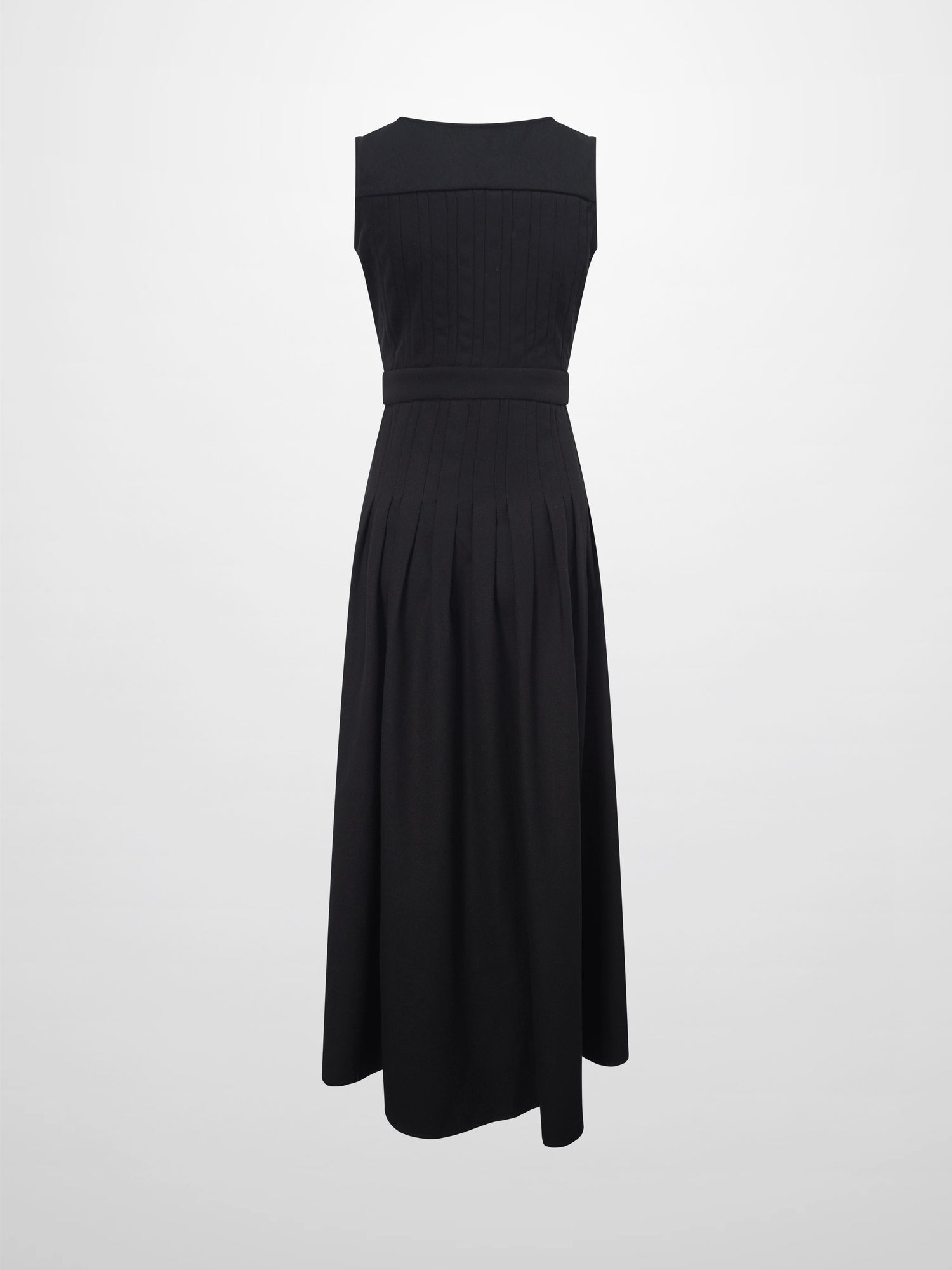 Stitch Down Pleat Jumper-Black