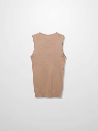 Lurex Sleeveless Sweater-Neutral