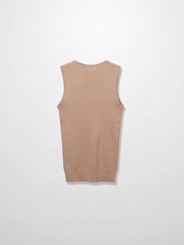 Lurex Sleeveless Sweater-Neutral