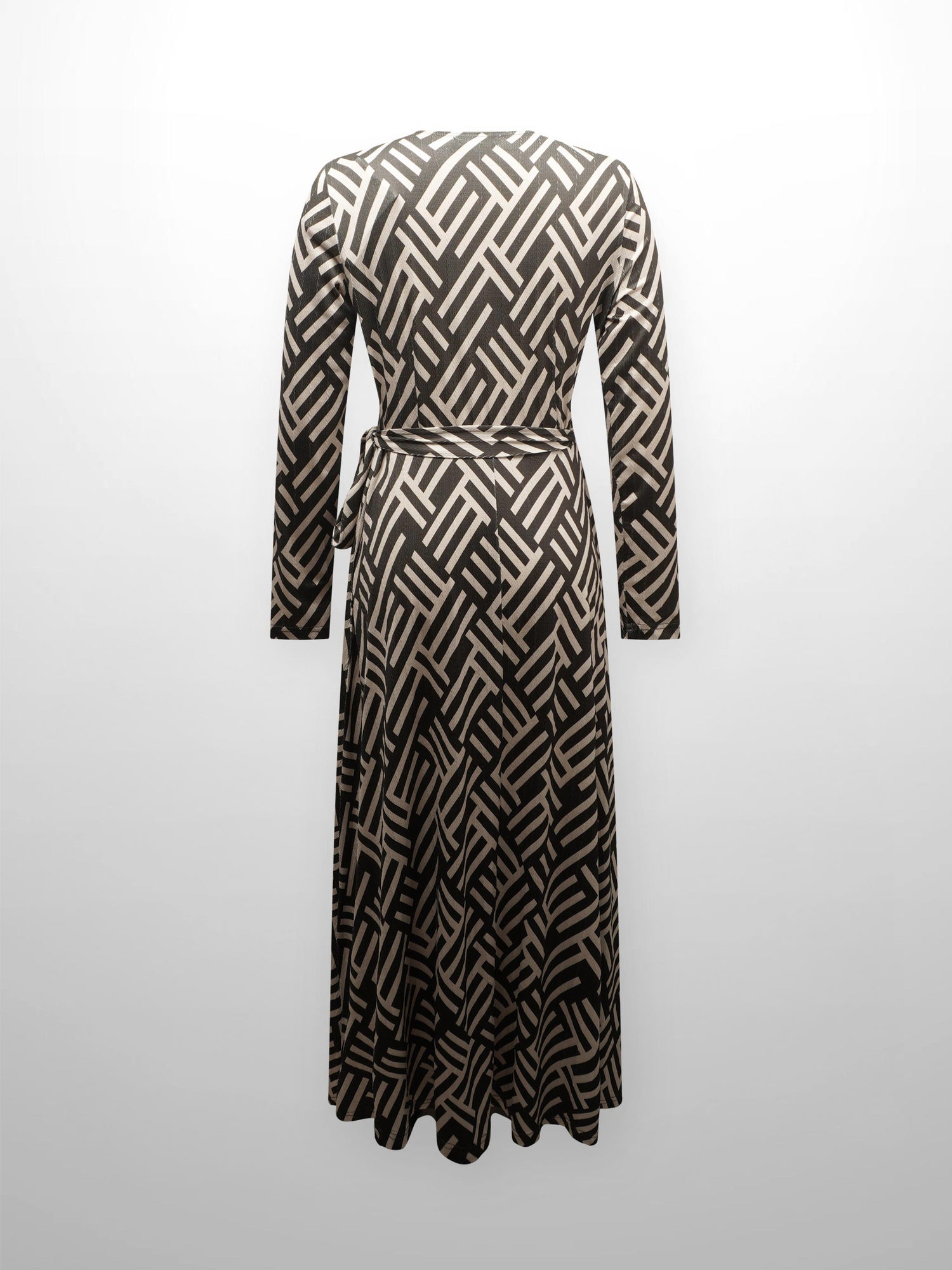 Maxi Wrap Dress-Geo Olive