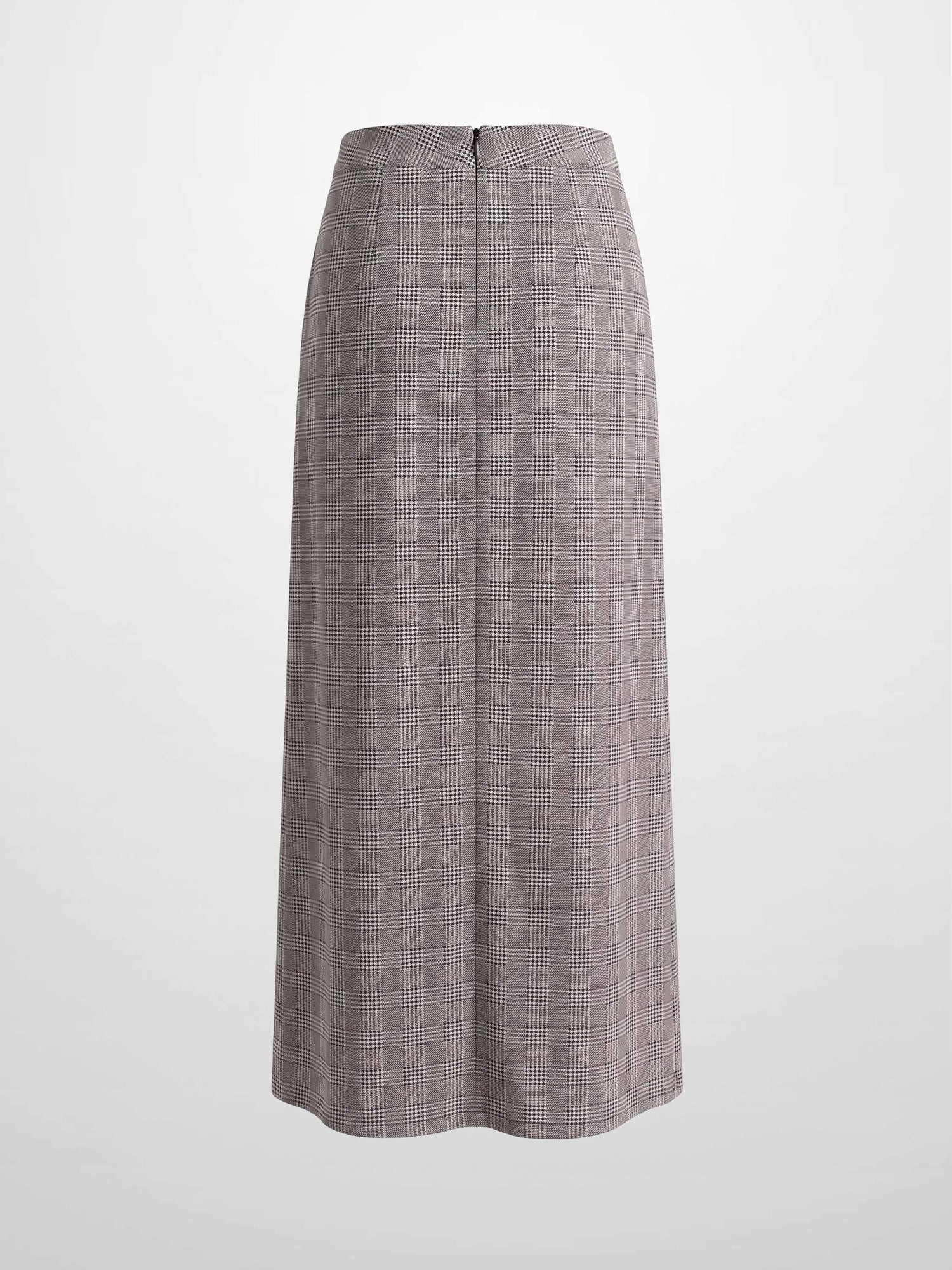 Houndstooth Pleat bottom Skirt-Black/White