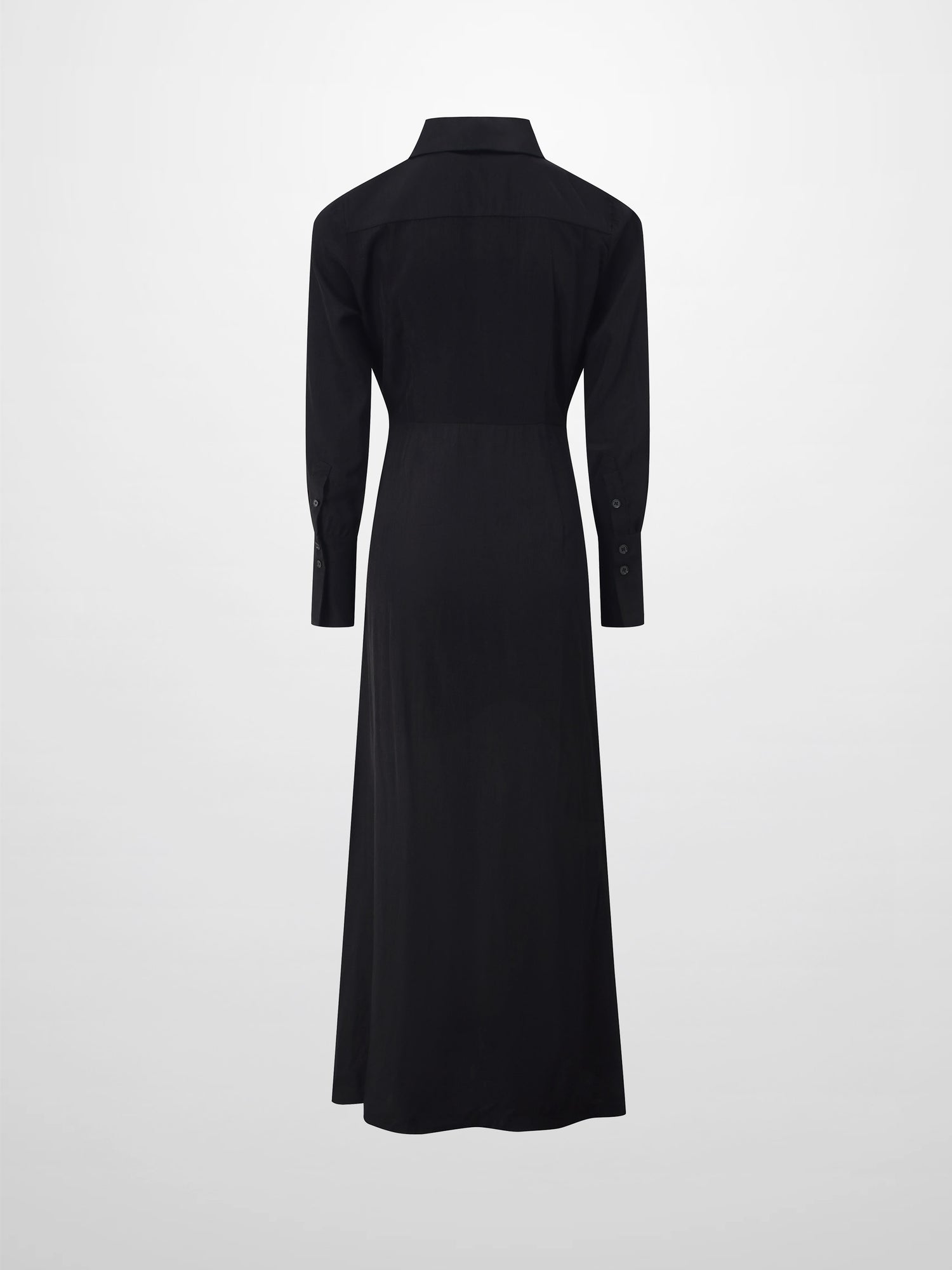 Crossover Side Pleat Dress-Black