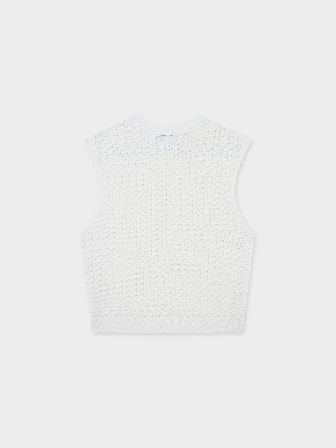 Box Weave Vest-Cream